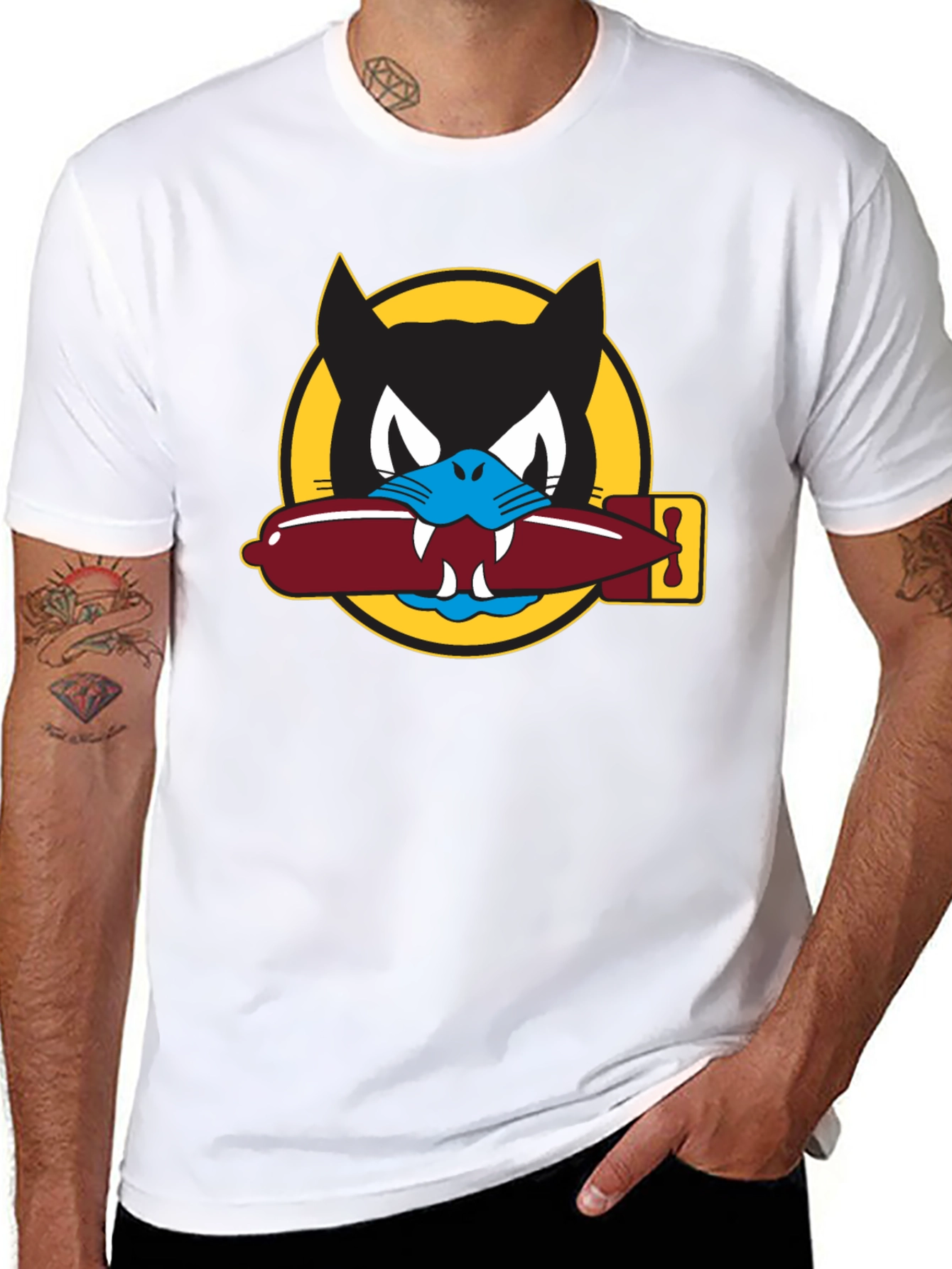 Black Black Cats Squadron Graphic Tee view 8