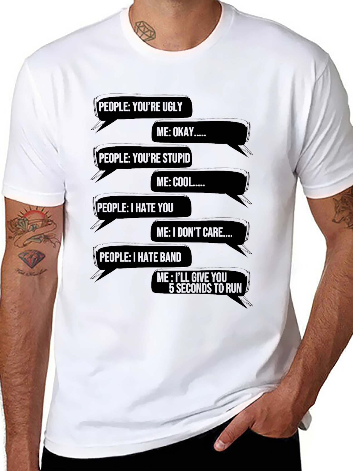 Black Sarcastic Text Message T-Shirt - Funny Graphic Tee view 8