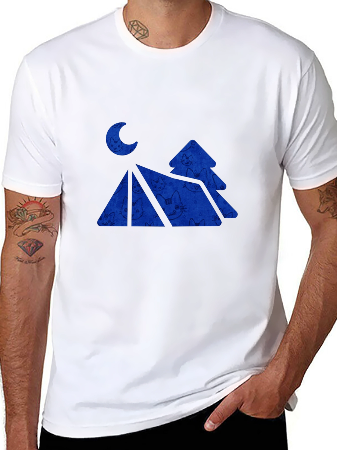 Black Moonlit Mountain Graphic Tee view 8