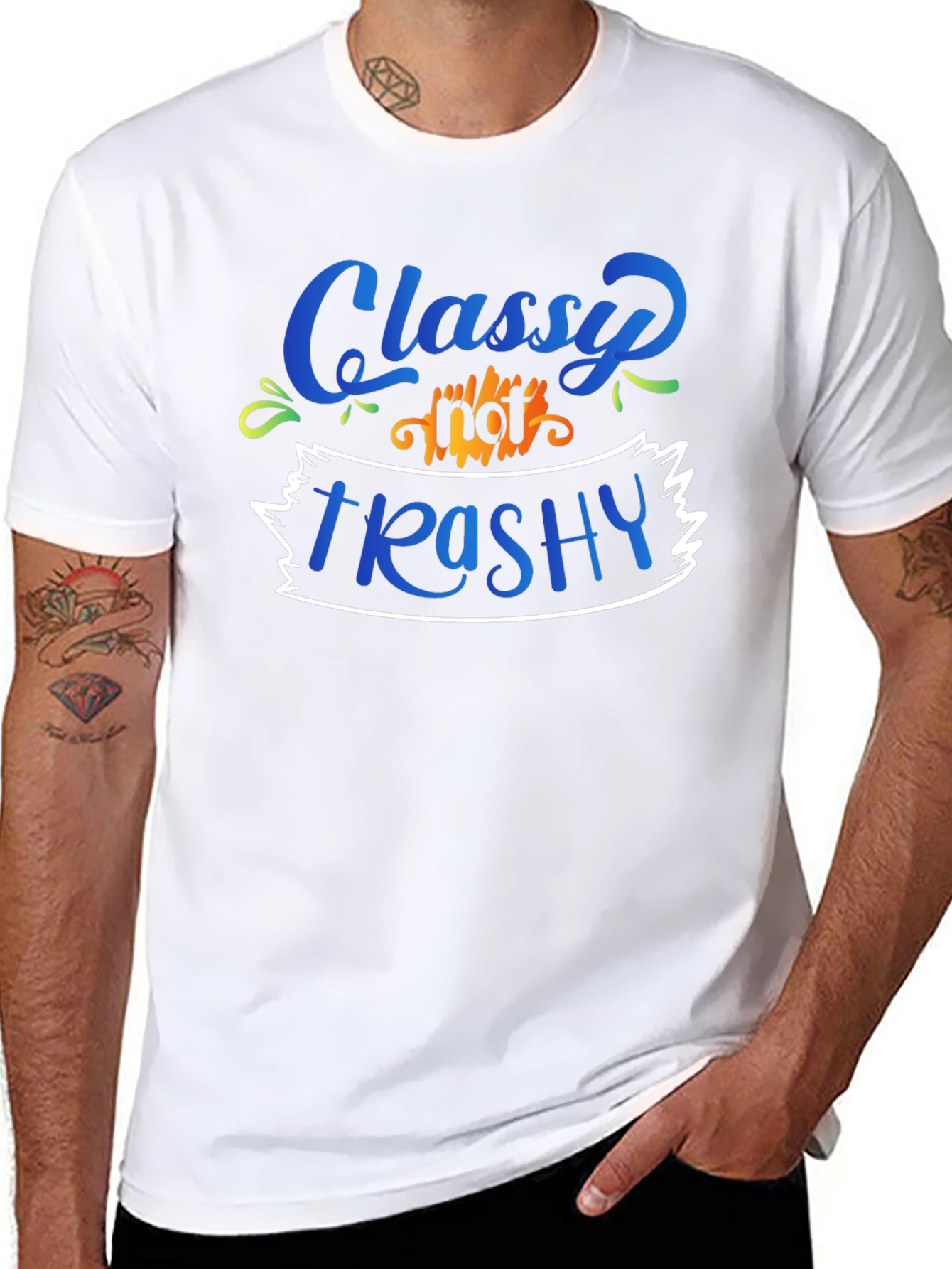 Black Classy Not Trashy Graphic Tee view 8