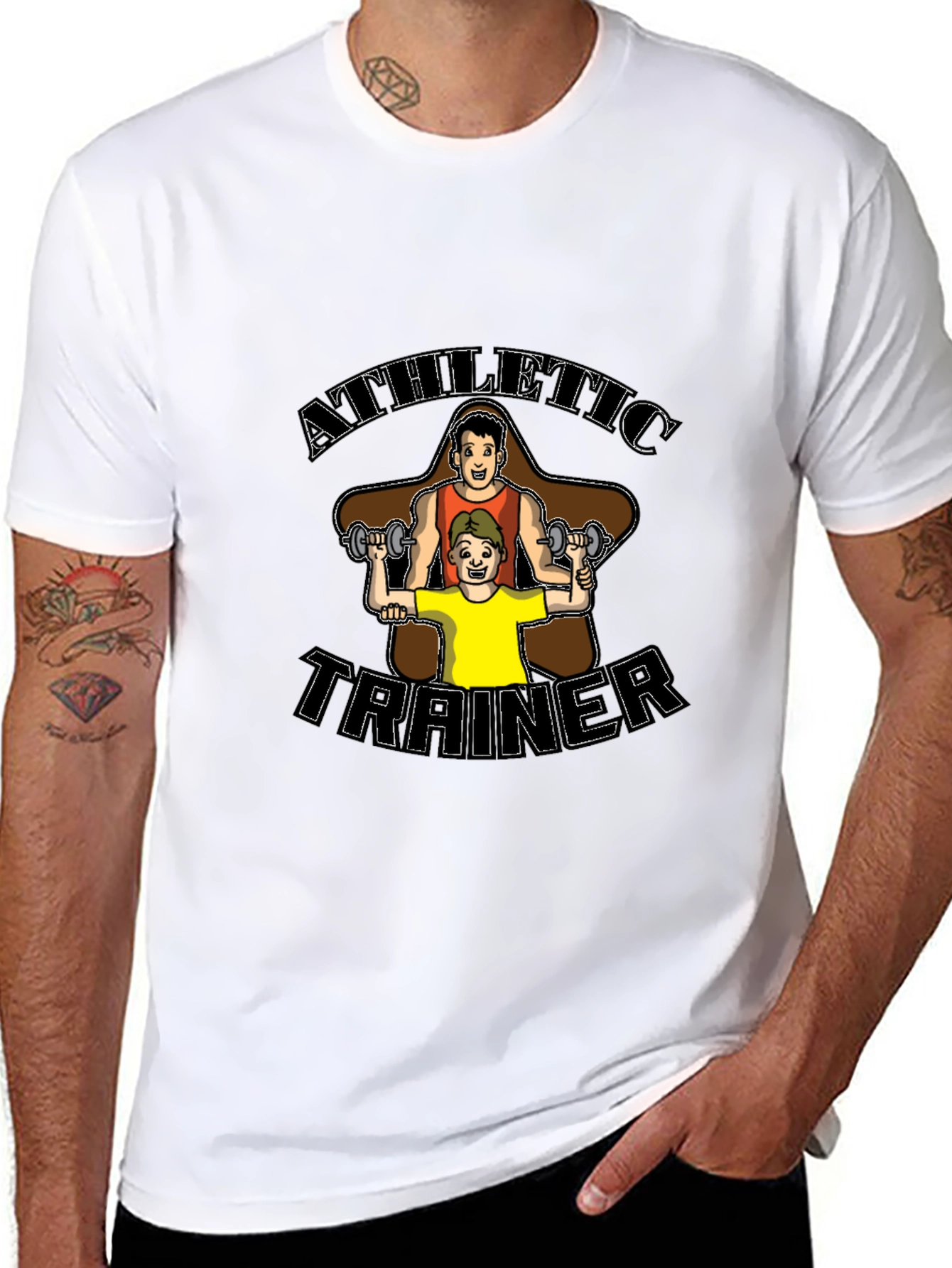 Black Athletic Trainer Graphic Tee - Black Unisex view 8
