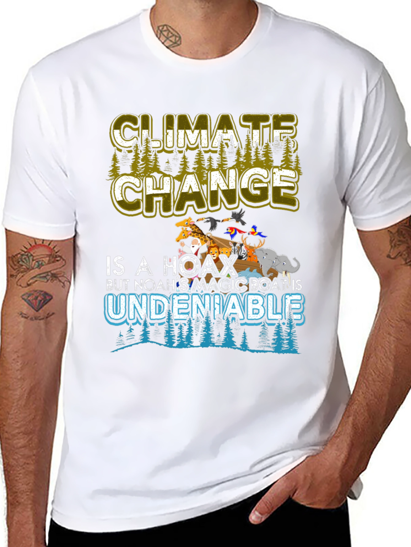 Black Climate Change is a Hoax T-Shirt view 8