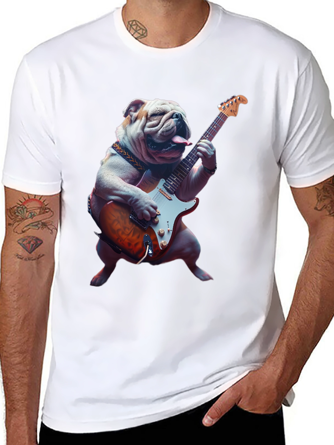 Black Bulldog Guitarist T-Shirt view 8