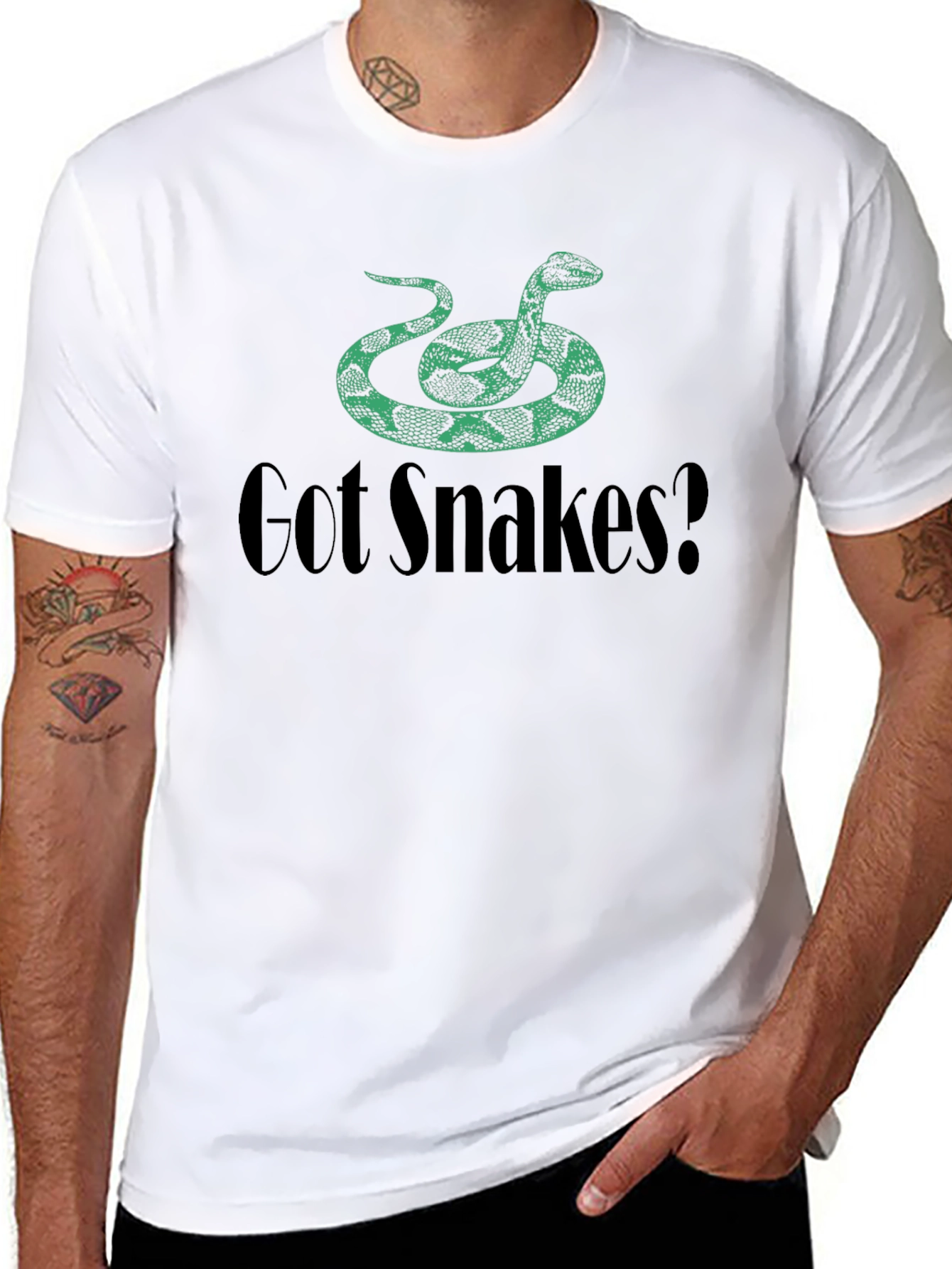 Black Got Snakes? Graphic Tee - Black Cotton T-Shirt view 8