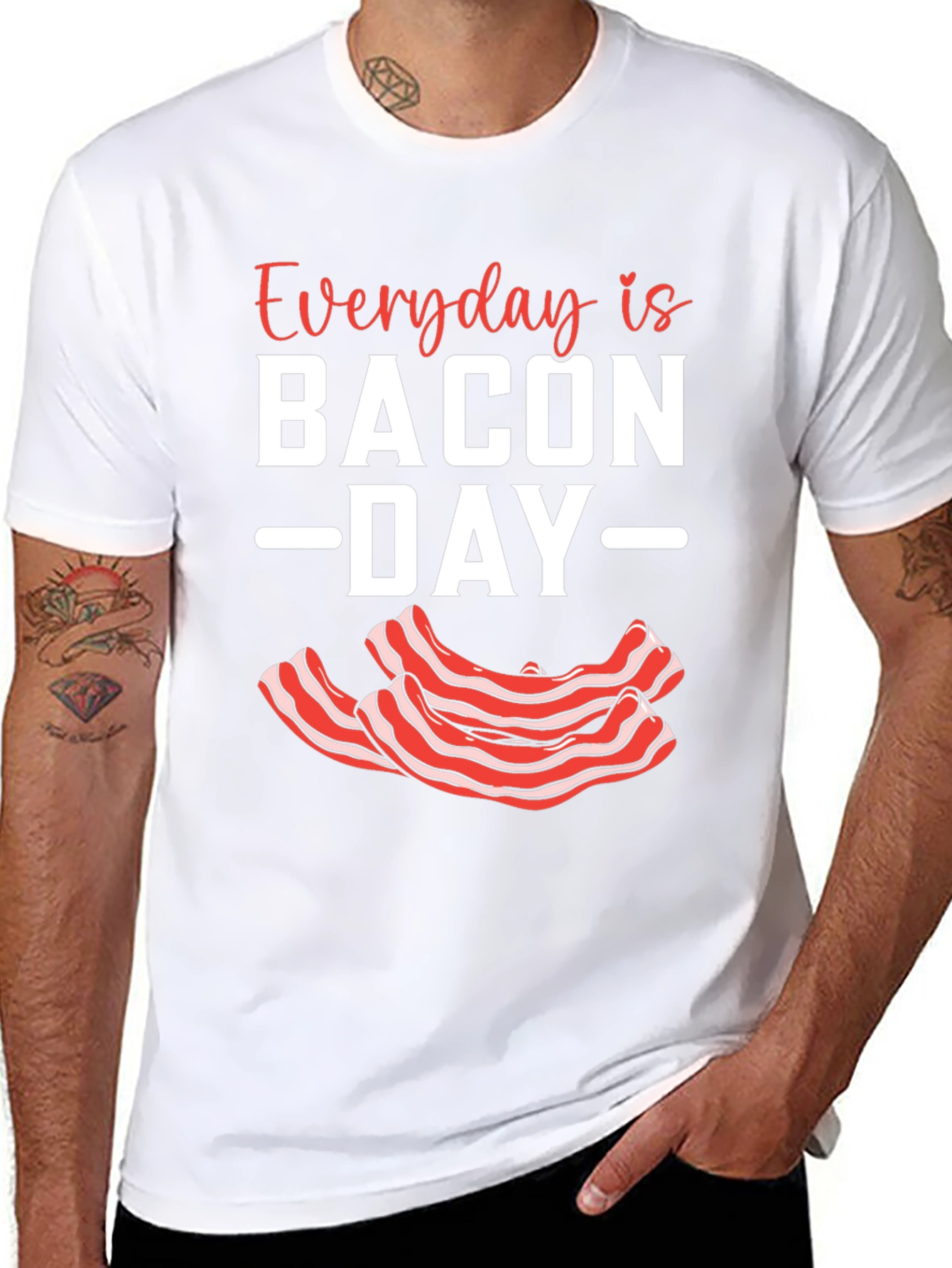Black Everyday Is Bacon Day T-Shirt view 8