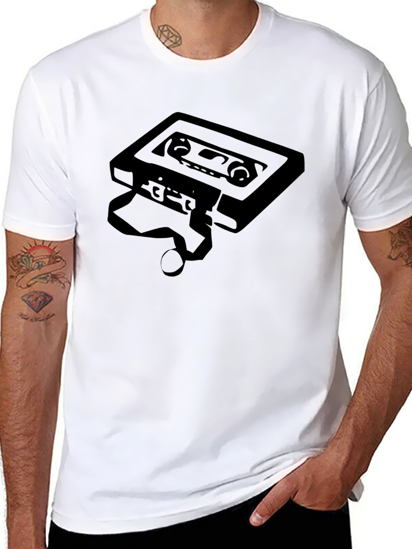 Black Retro Cassette Tape Graphic Tee - Black view 8