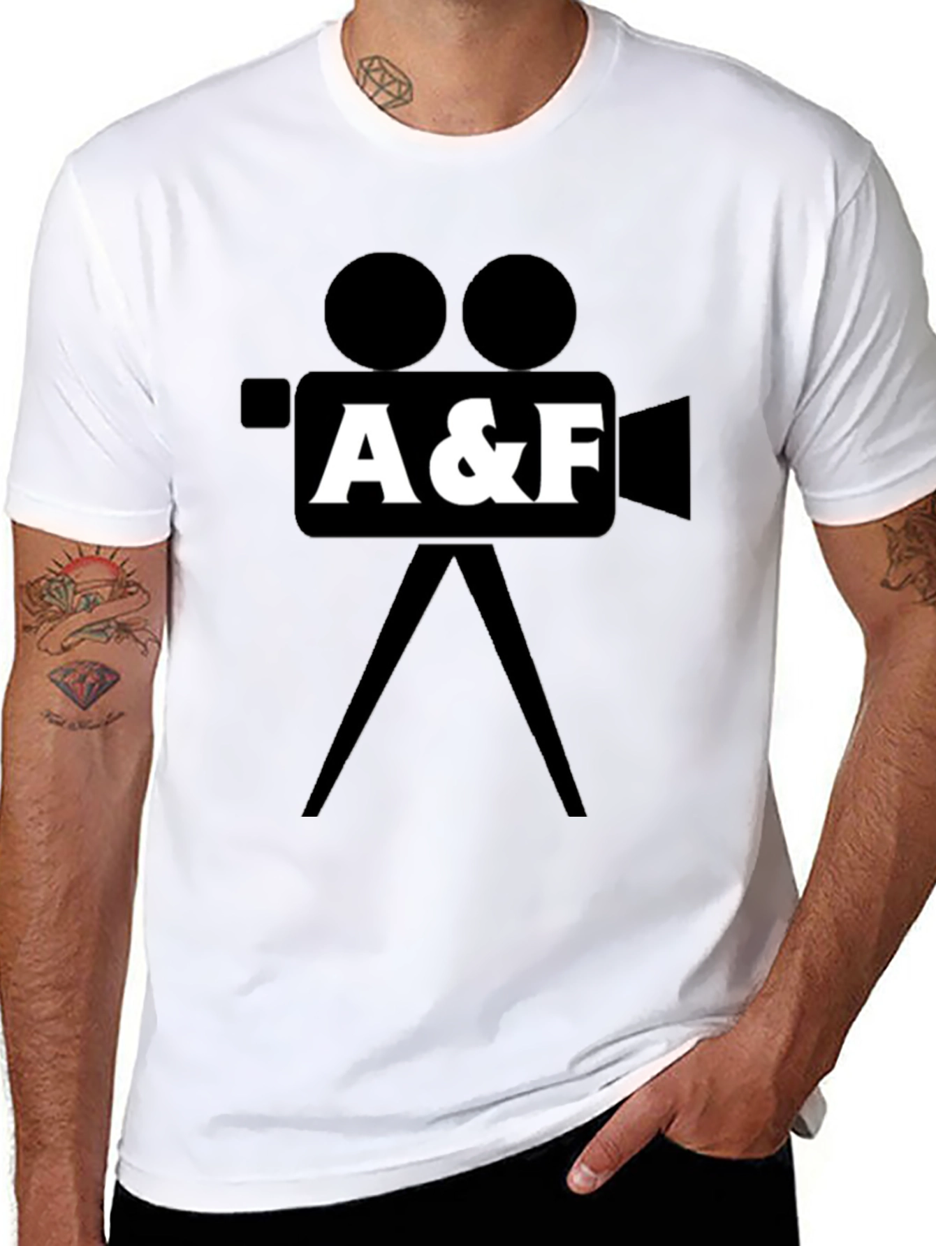 Black A&F Camera Graphic T-Shirt - Black view 8
