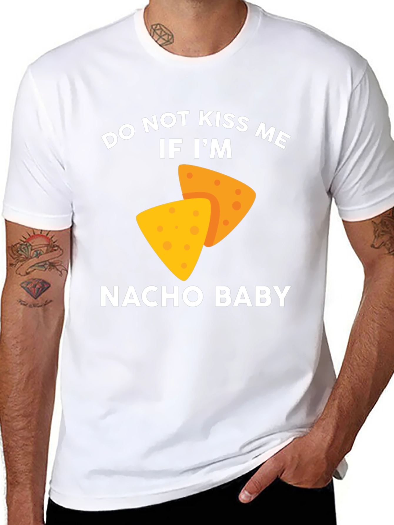Black Do Not Kiss Me If I'm Nacho Baby T-Shirt view 8