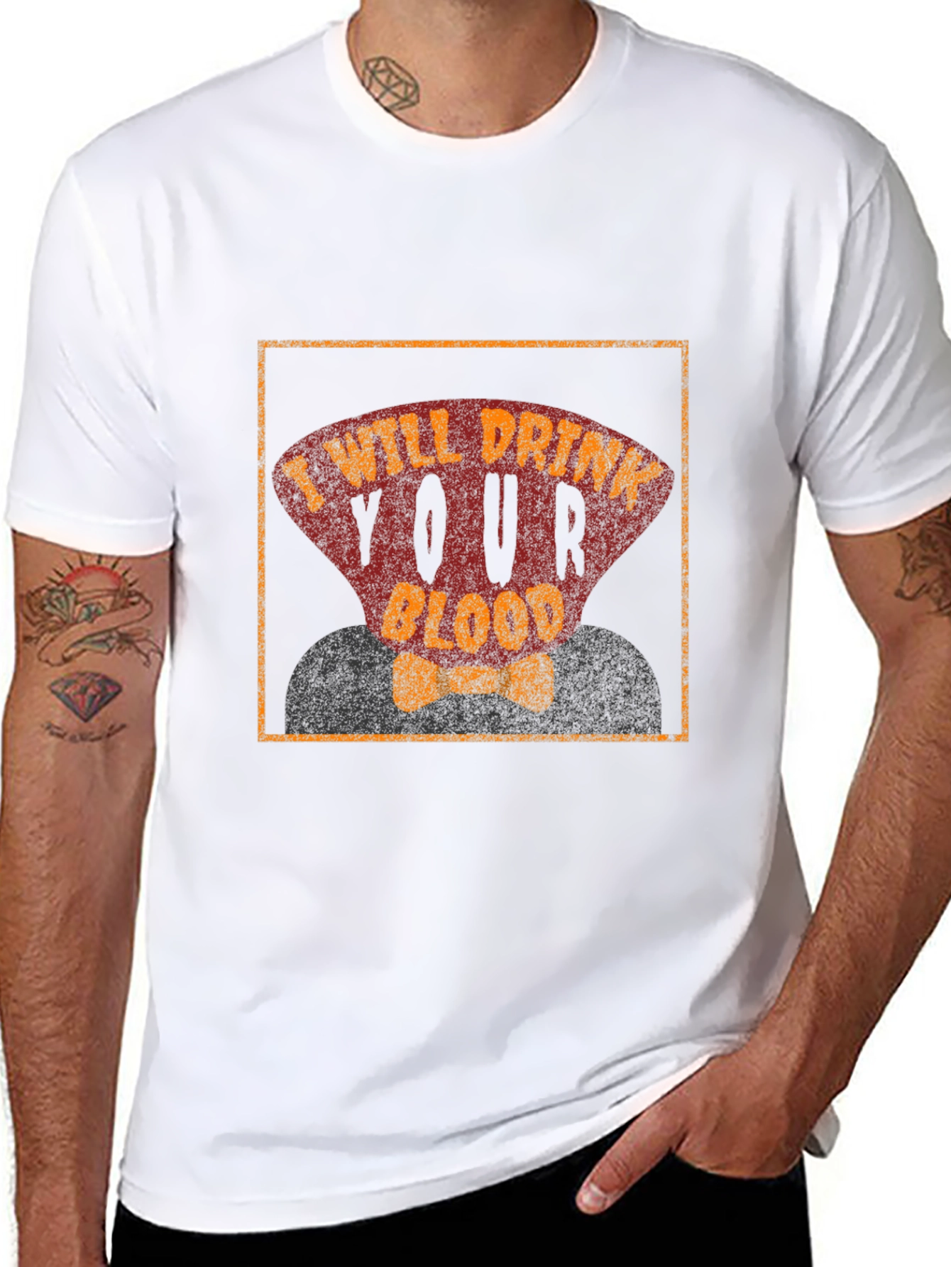 Black I Will Drink Your Blood T-Shirt view 8