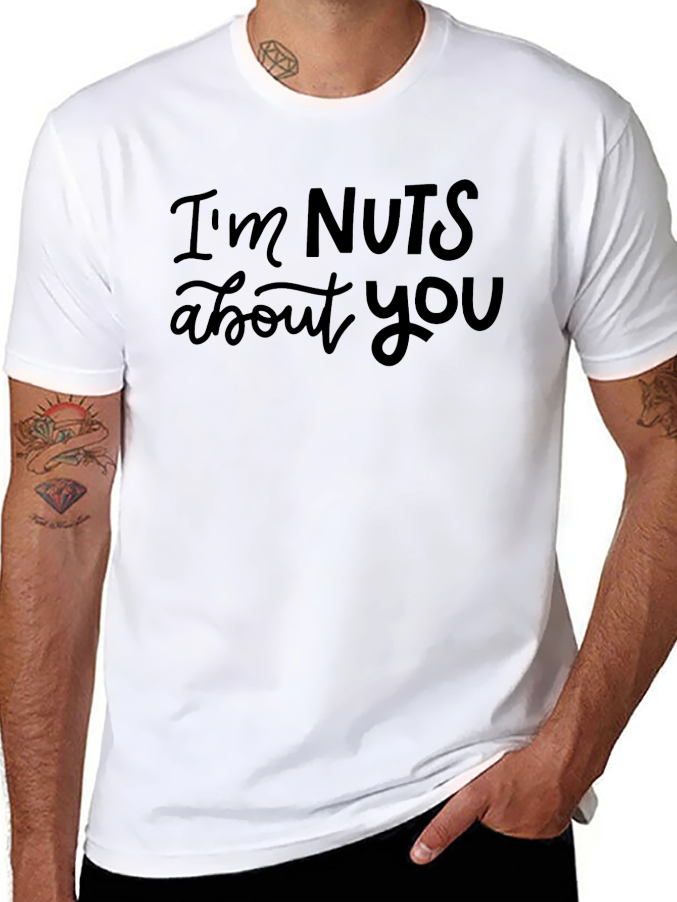 Black I'm Nuts About You Graphic Tee - Black view 8