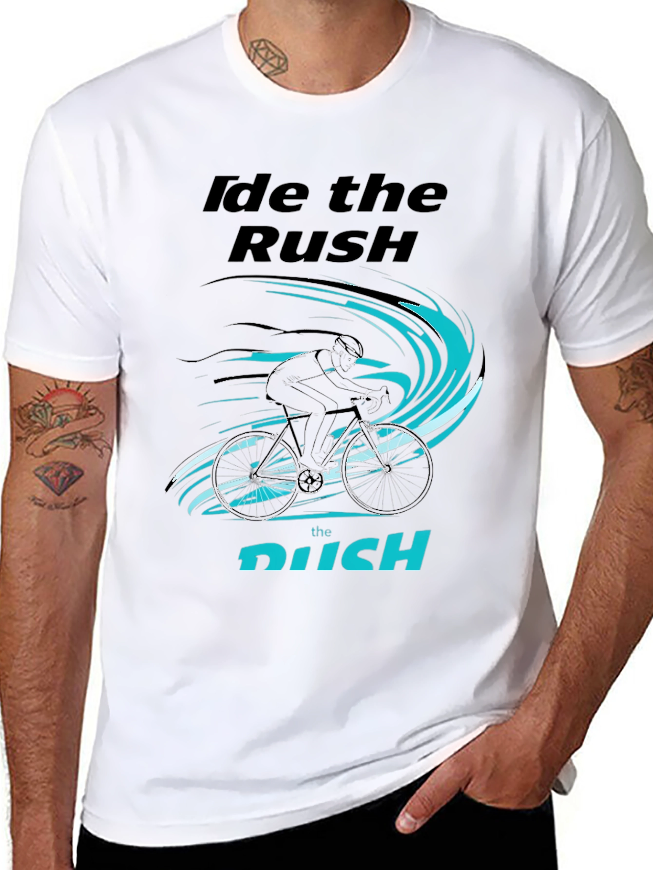Black Ride the Rush Cycling T-Shirt view 8