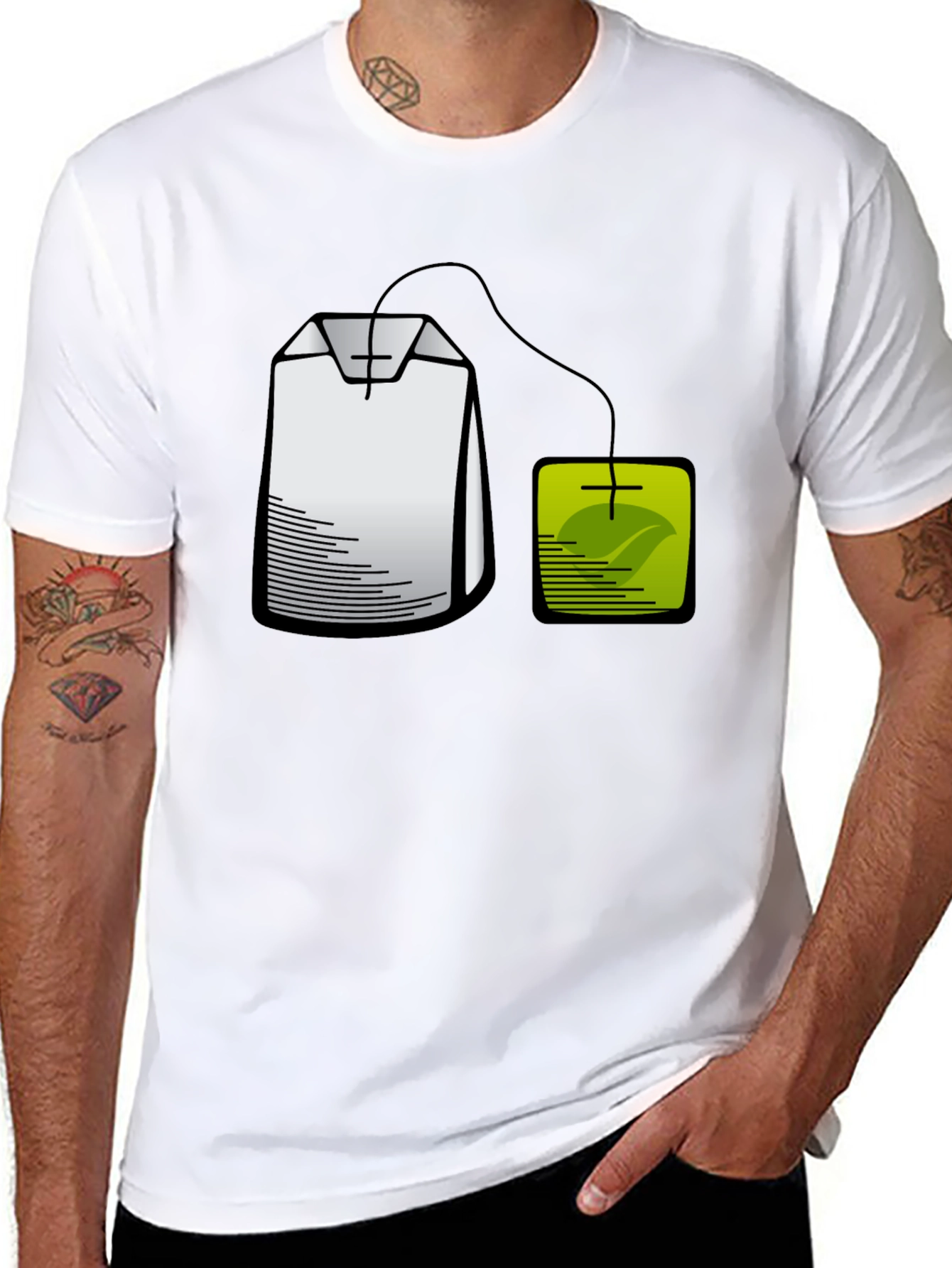 Black Tea Bag Graphic T-Shirt - Brewtiful Style! view 8