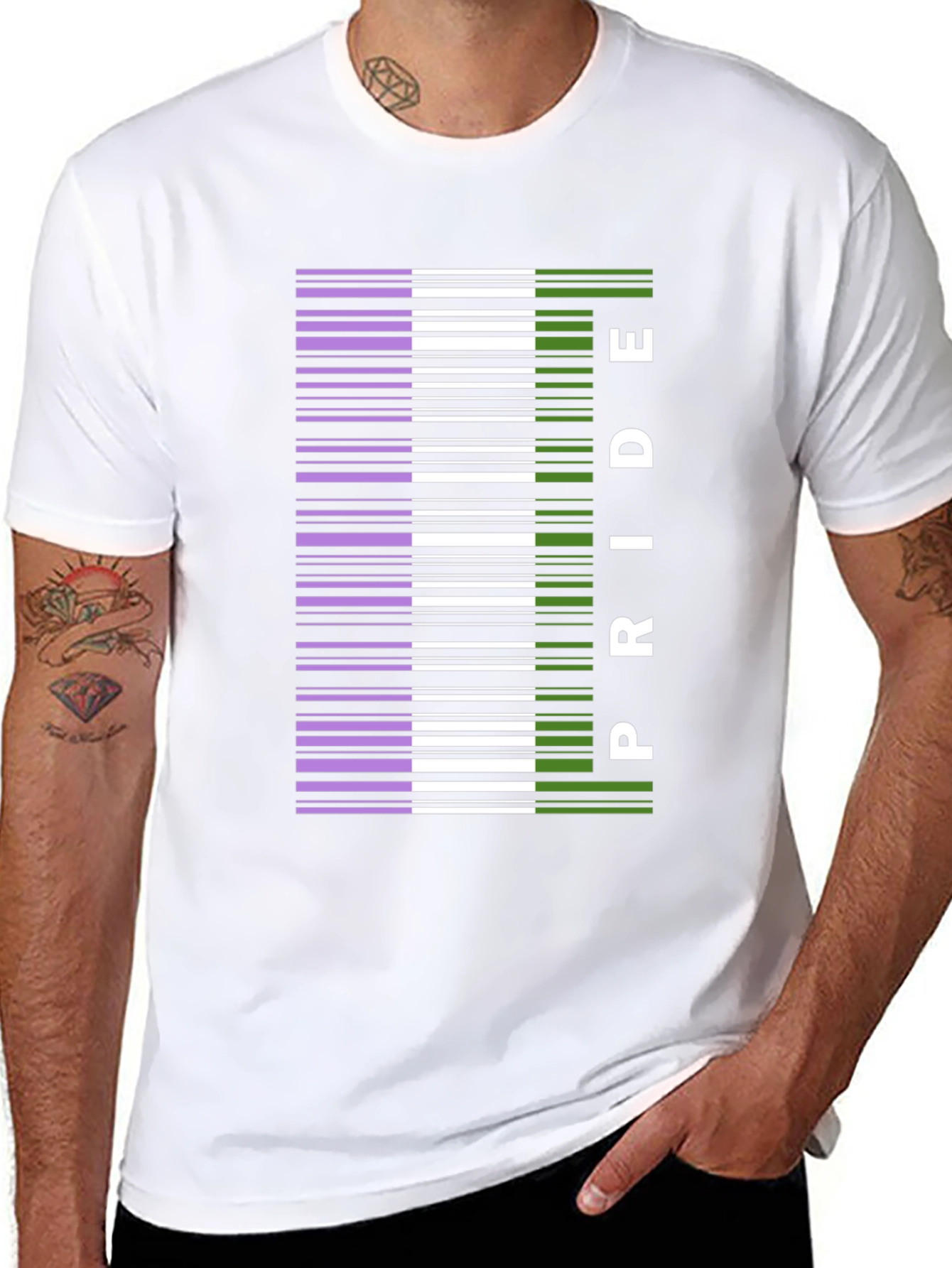Pride Barcode Graphic Tee - Black - 8