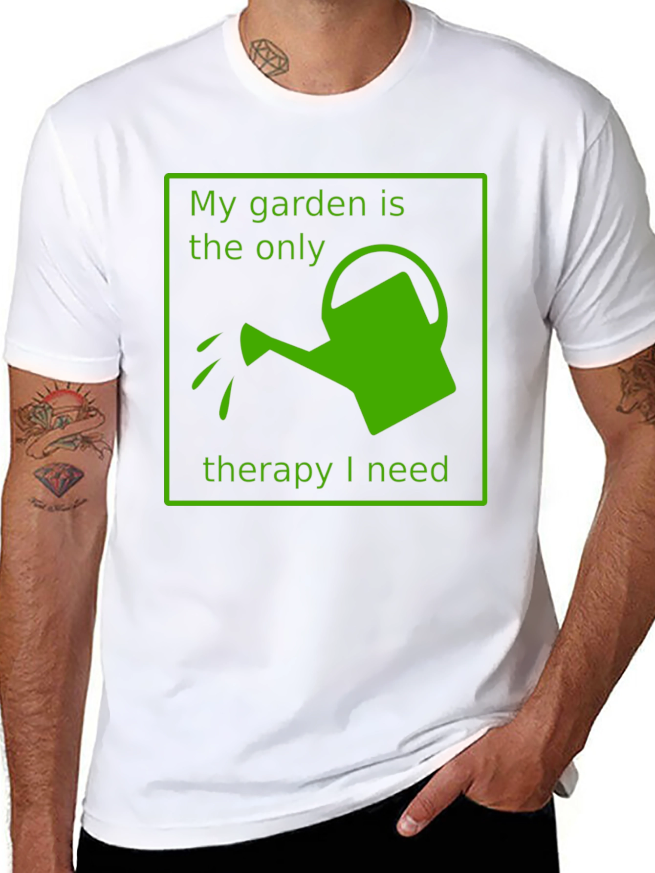 Black Gardening Therapy T-Shirt - My Garden is My Therapy view 8