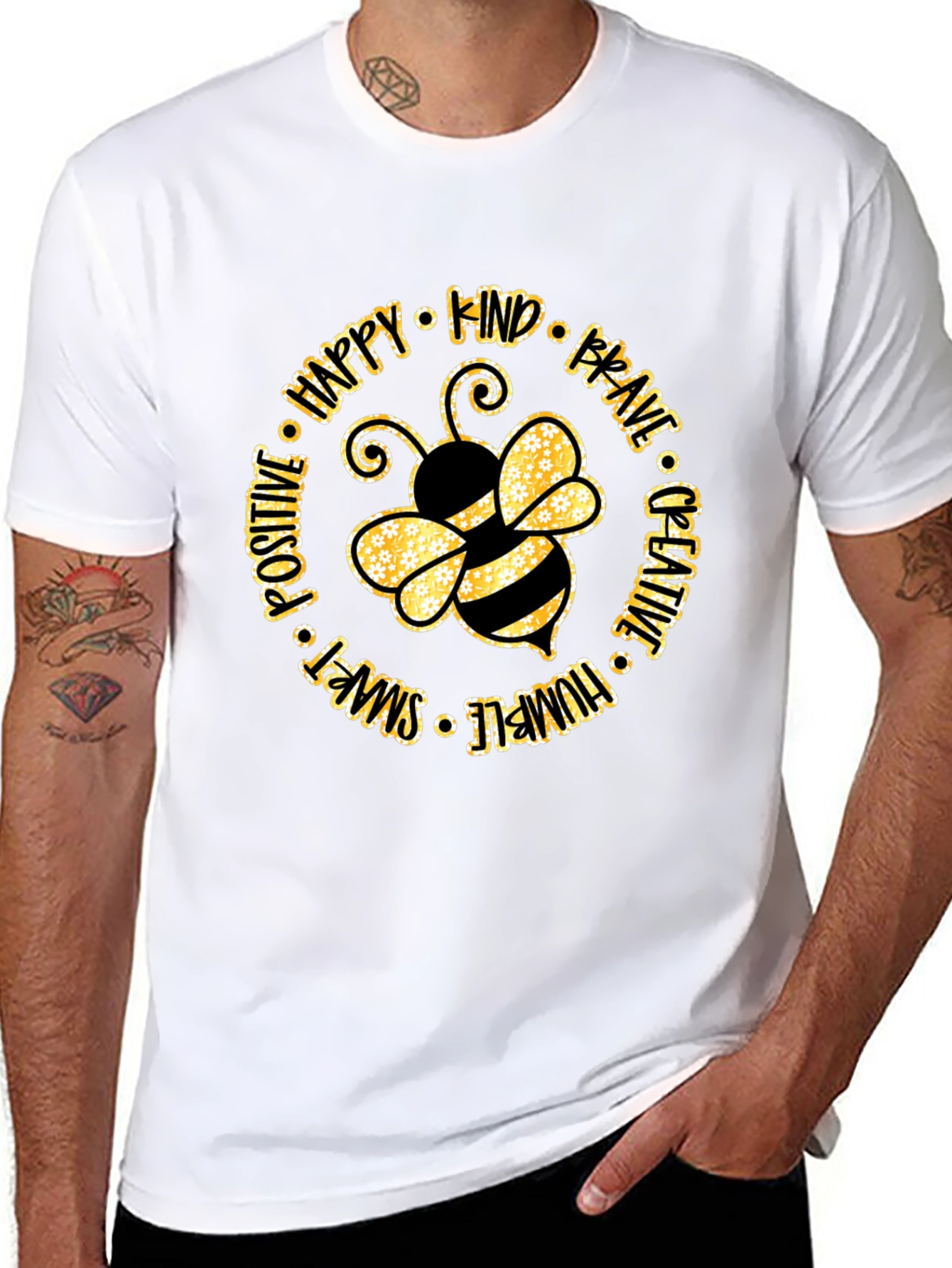 Black Bee Kind Graphic Tee - Positive Vibes Shirt view 8