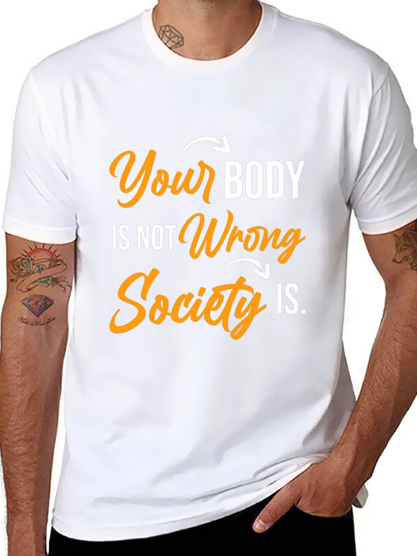 Black Body Positivity T-Shirt: Your Body, Not Wrong view 8
