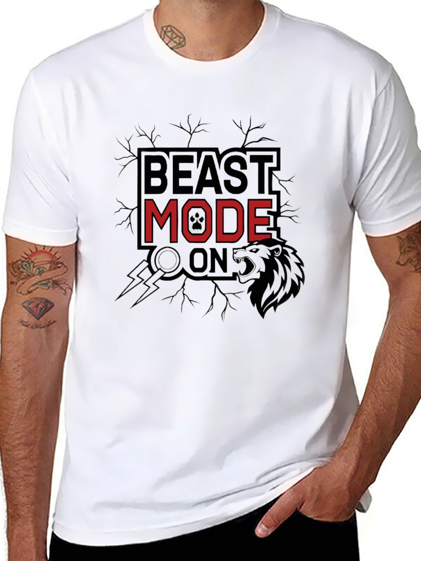 Black Beast Mode On Black T-Shirt view 8