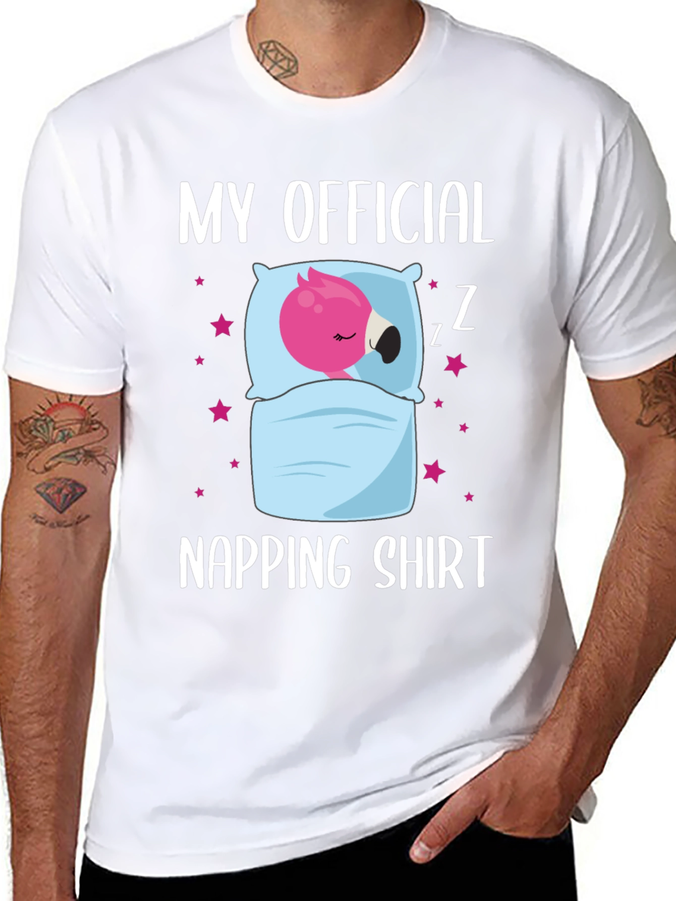 Black My Official Napping Shirt - Flamingo Sleep Tee view 8