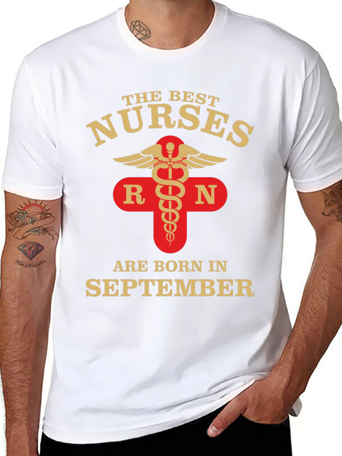Black Best Nurses Born in September T-Shirt RN view 8