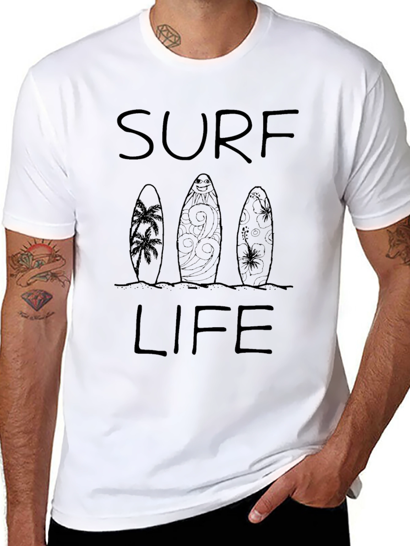 Black Surf Life Graphic Tee - Casual Comfort view 8