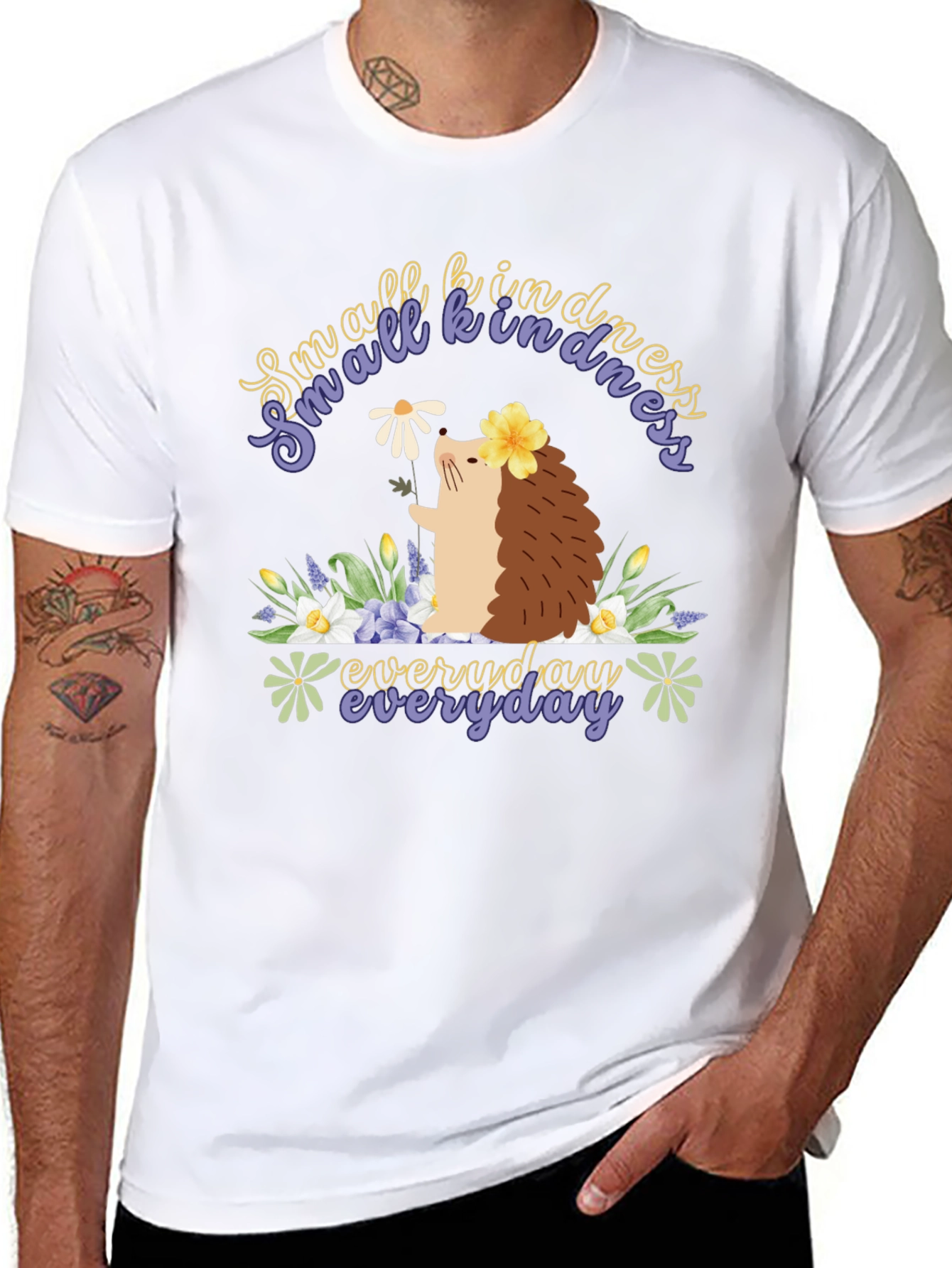 Black Kindness Hedgehog T-Shirt - Everyday Kindness view 8