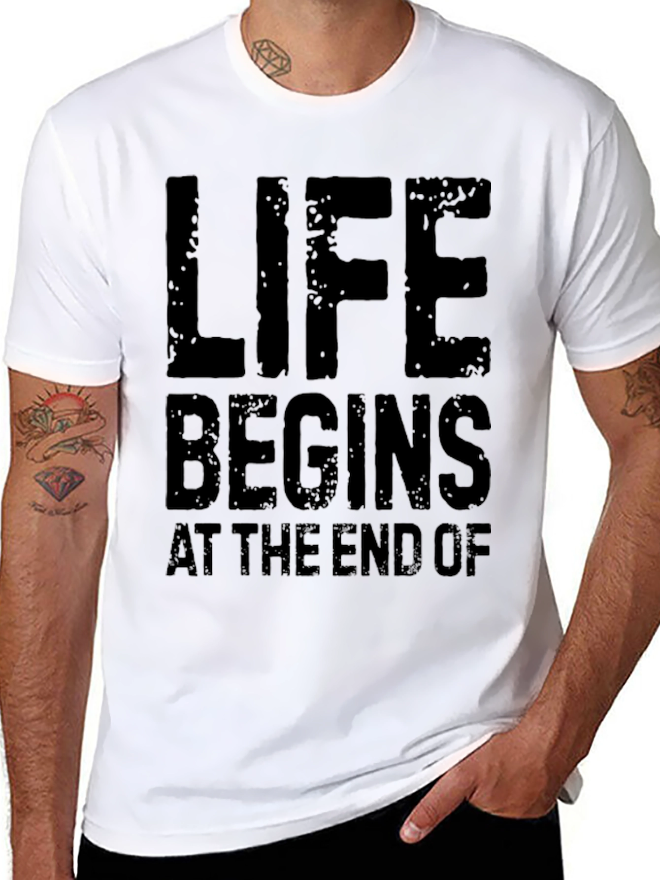 Black Life Begins At The End Of Black T-Shirt view 8