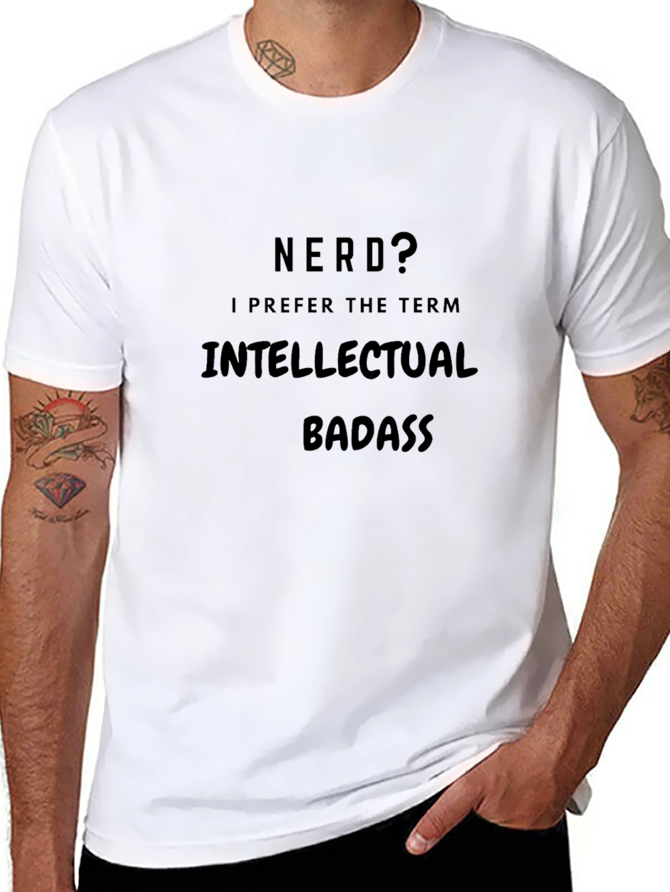 Black Nerd? Intellectual Badass Graphic Tee - Black view 8