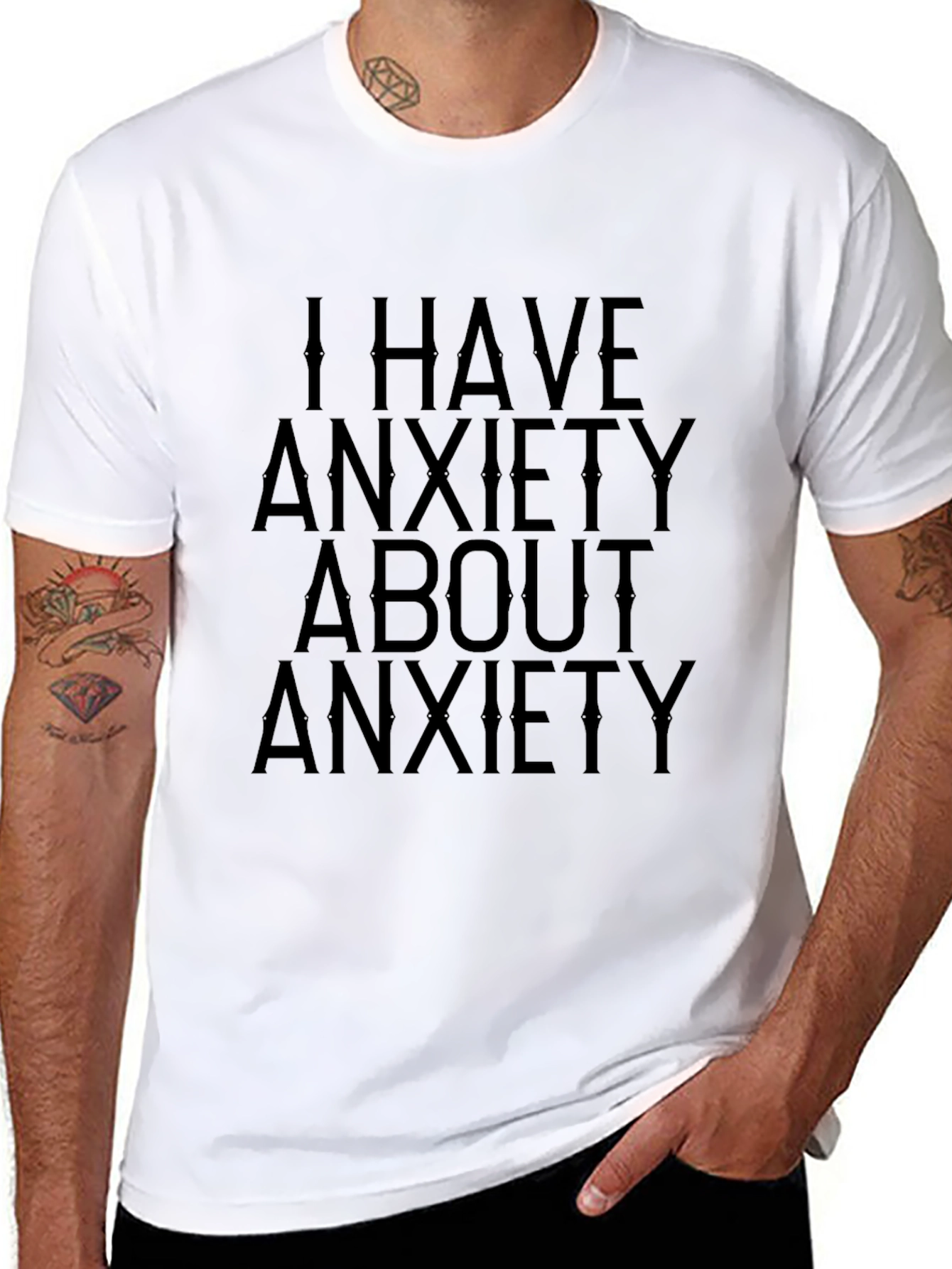 Black Anxiety T-Shirt: I Have Anxiety About Anxiety view 8