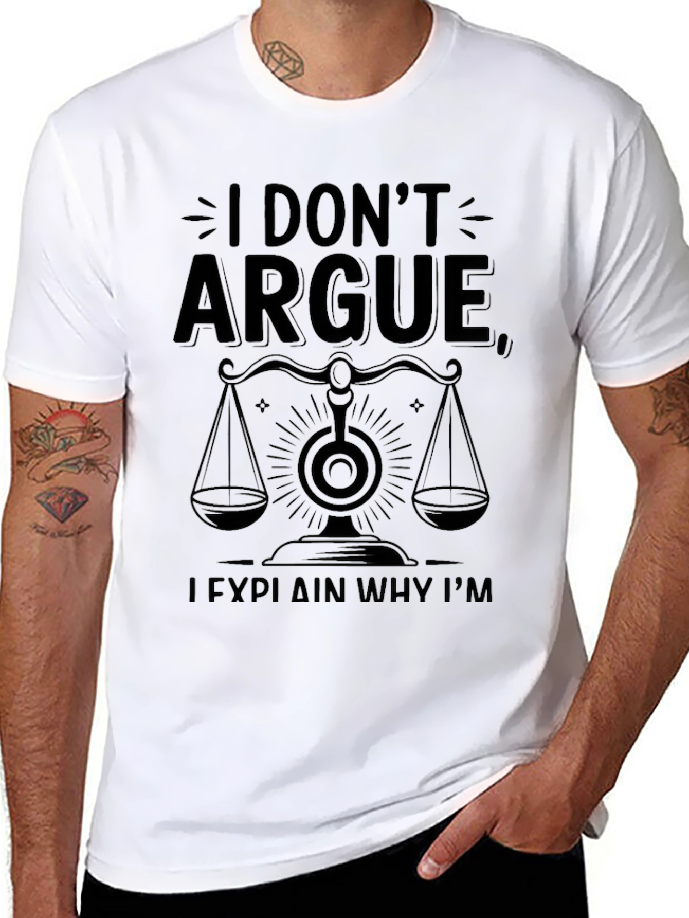 Black I Don't Argue, I Explain Why I'm Right T-Shirt view 8
