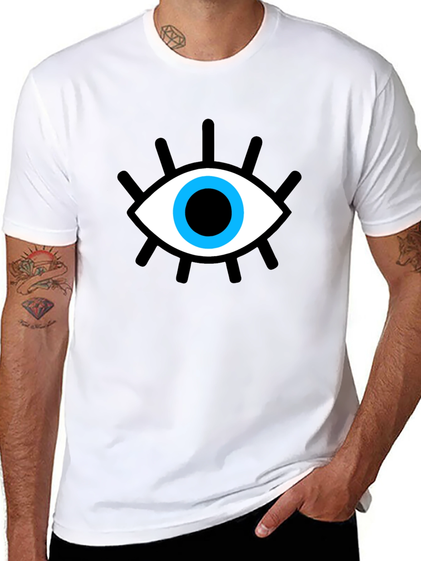 Black Evil Eye Graphic T-Shirt - Stylish Protection view 8