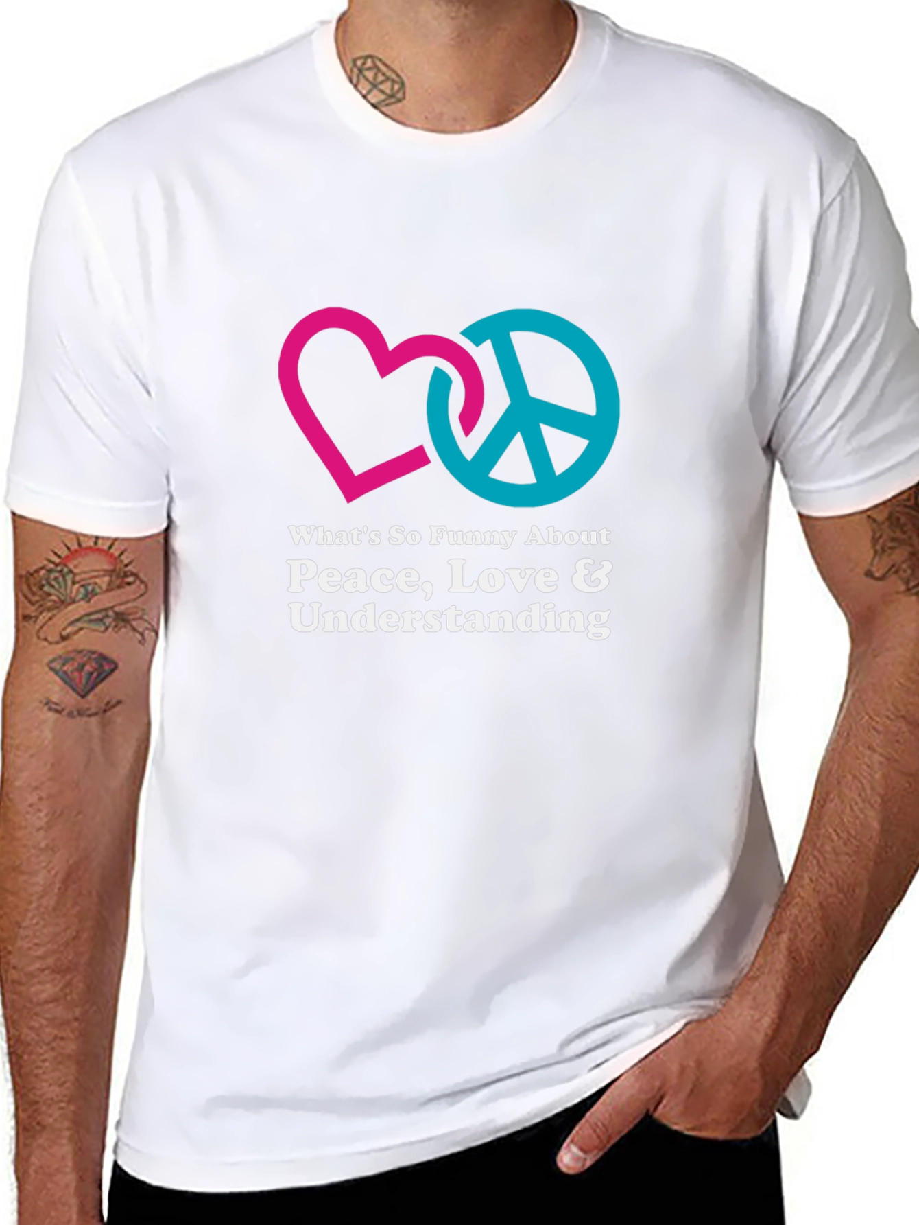 Black Peace Love Understanding Graphic T-Shirt view 8