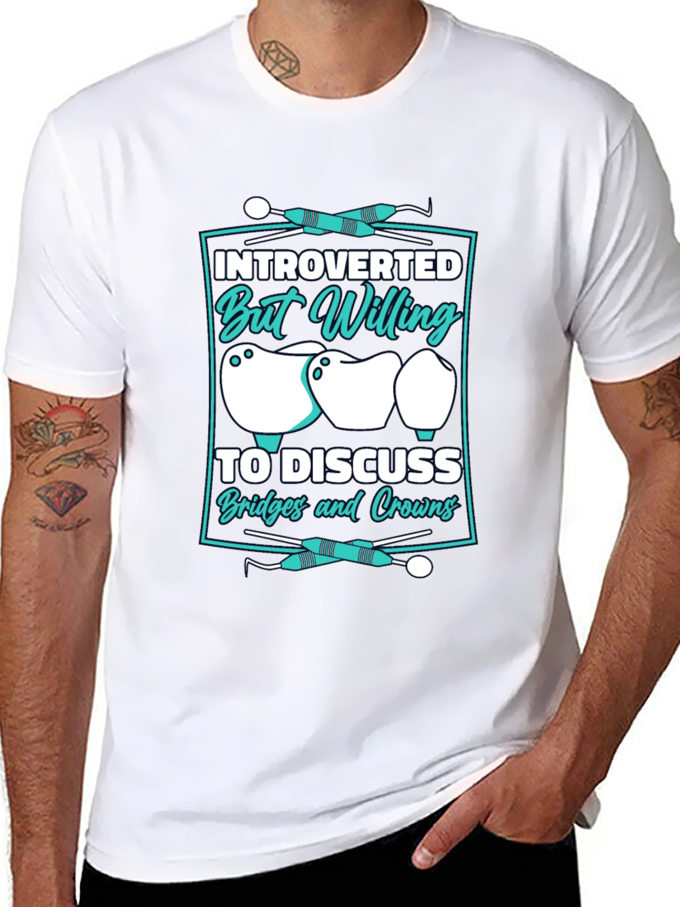 Black Introverted Dentist T-Shirt view 8