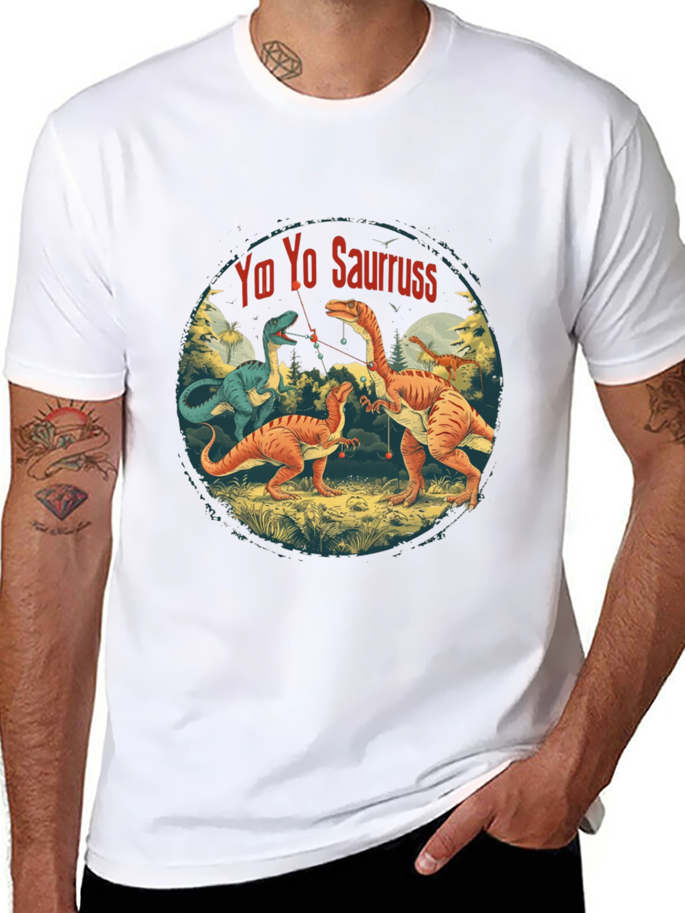 Black Yo Yo Sauruss T-Shirt - Dinosaur Fishing Fun! view 8
