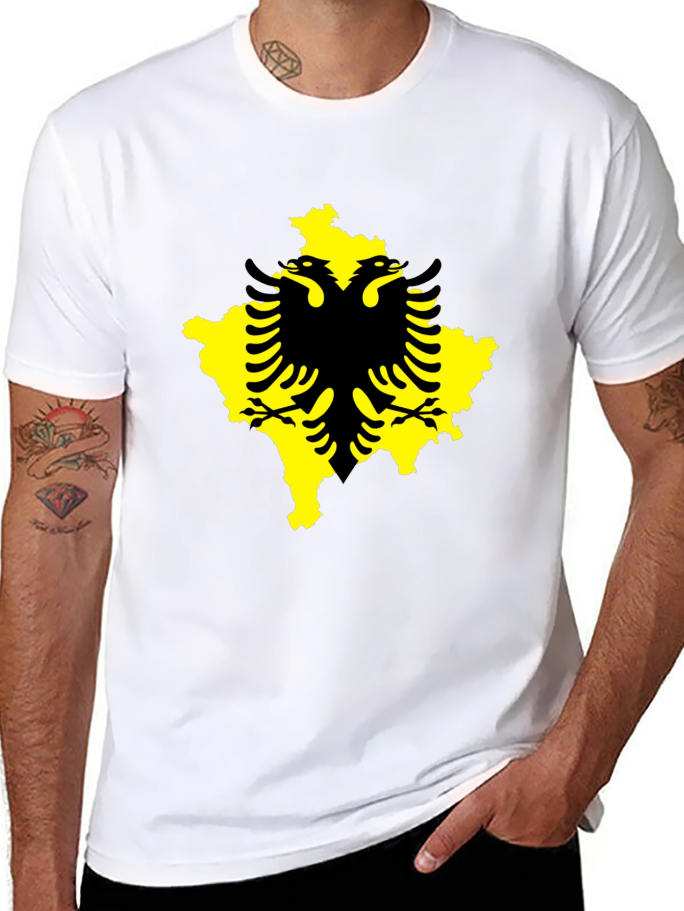 Black Kosovo Flag T-Shirt - Black Graphic Tee view 8