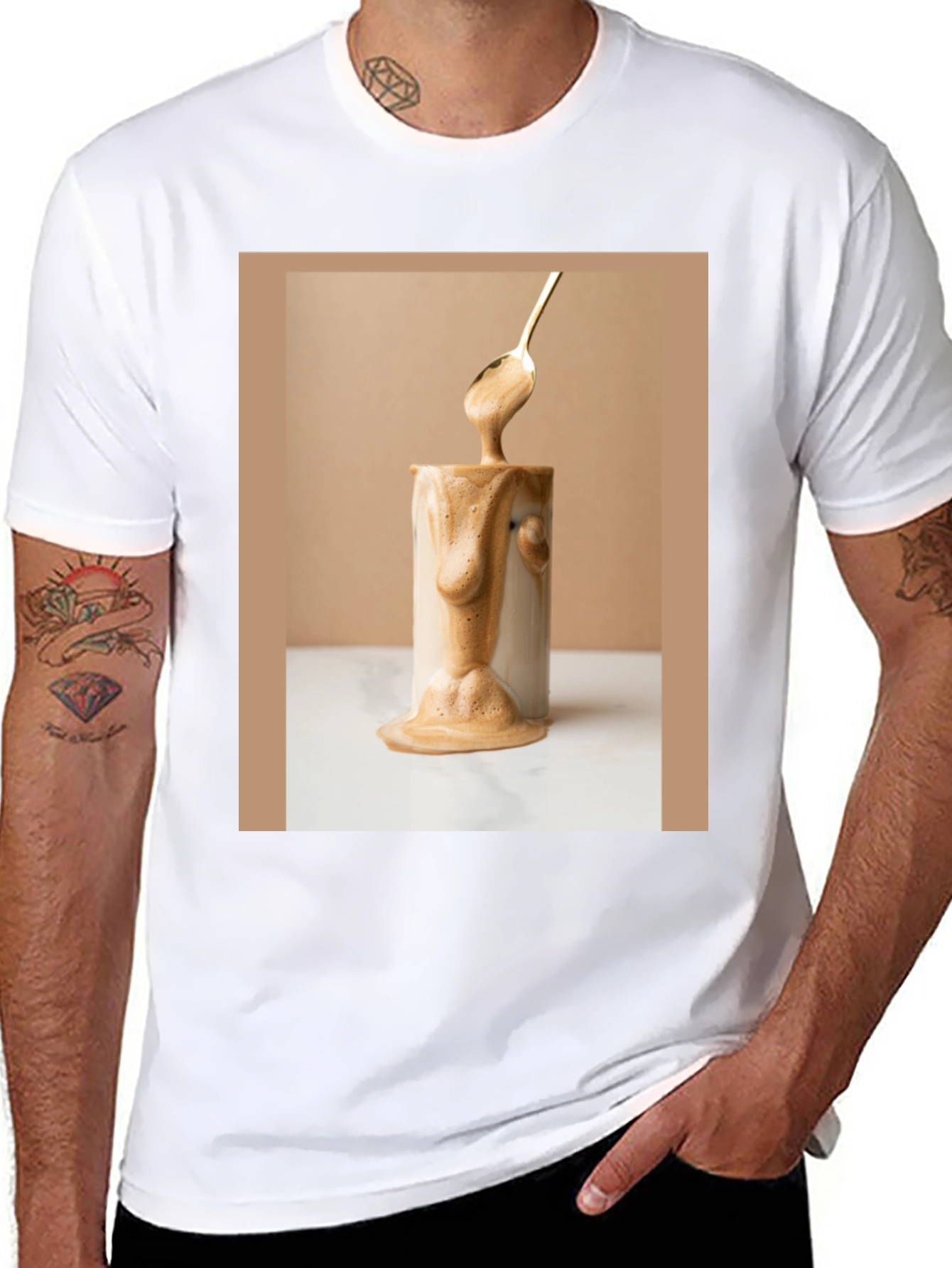 Black Coffee Cream T-Shirt - Stylish Unisex Tee view 8