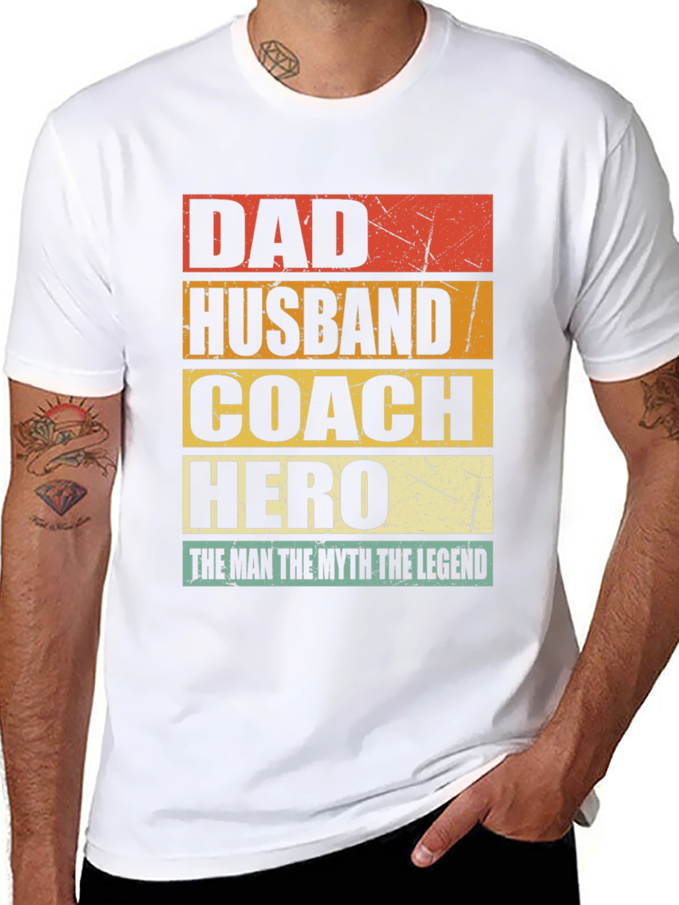 Black Dad Husband Coach Hero T-Shirt view 8