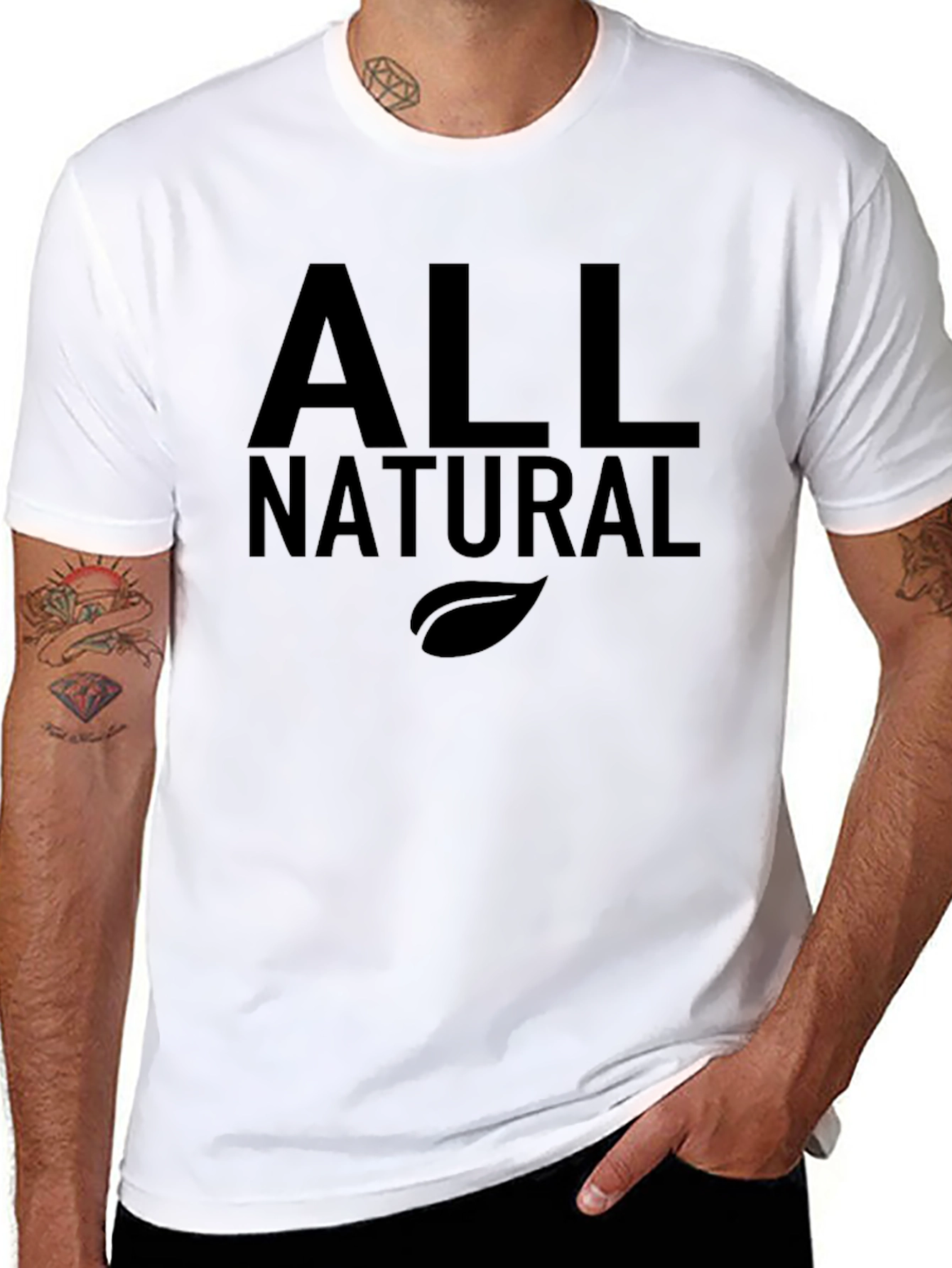 Black All Natural Black Graphic T-Shirt - Soft Cotton Blend view 8