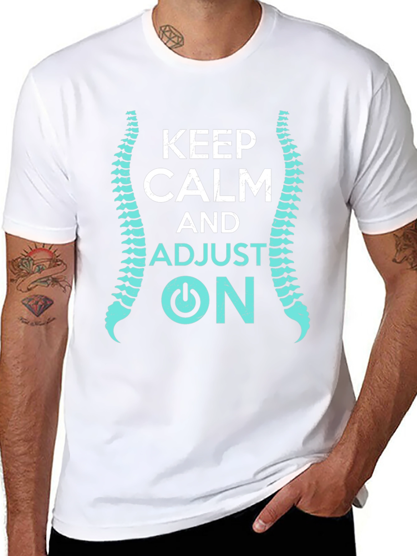 Black Keep Calm and Adjust On Chiropractor T-Shirt view 8