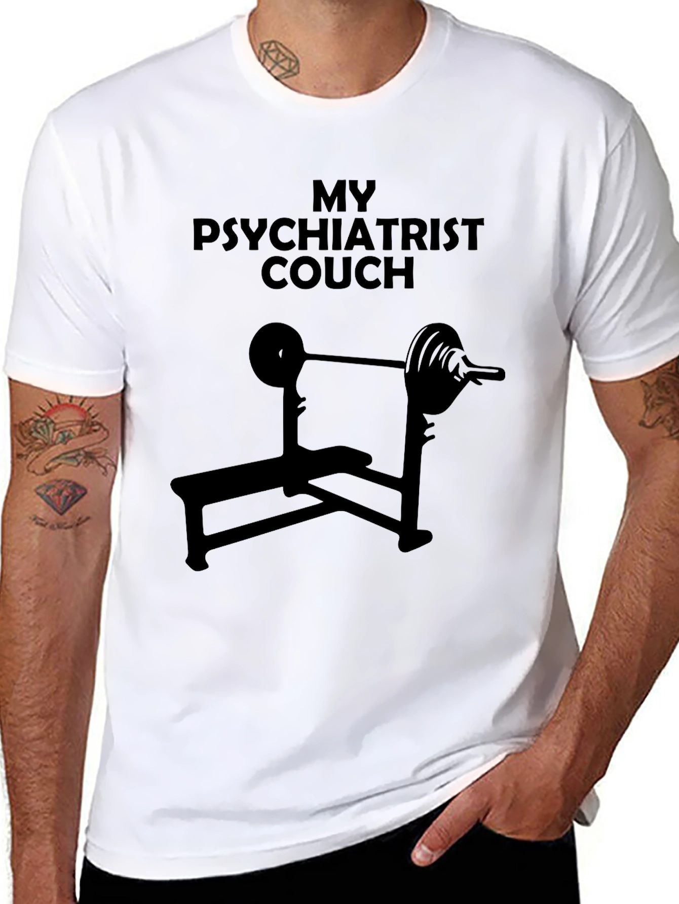 Black My Psychiatrist Couch Black T-Shirt view 8