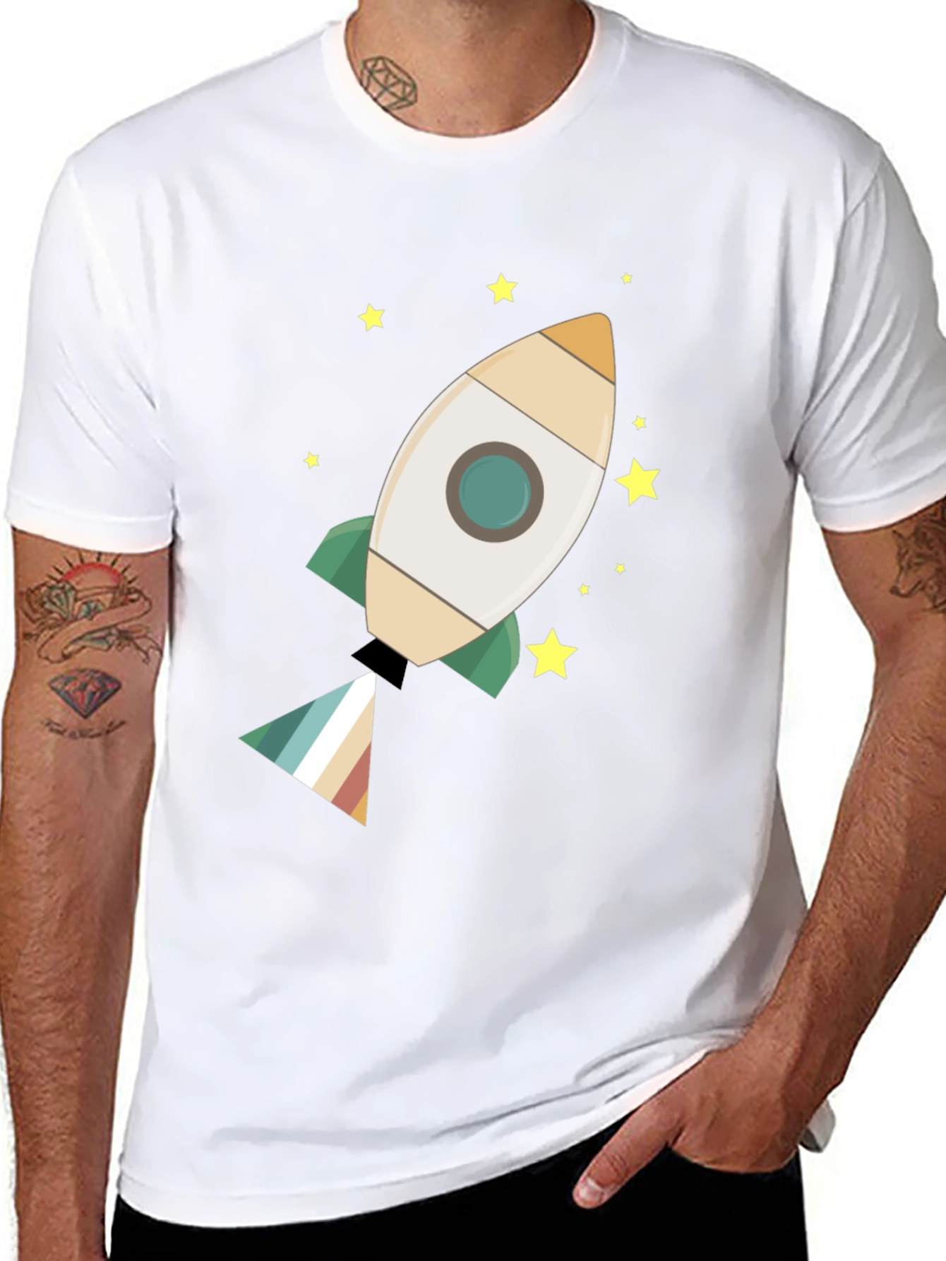 Black Rocket Ship T-Shirt - Blast Off in Style view 8