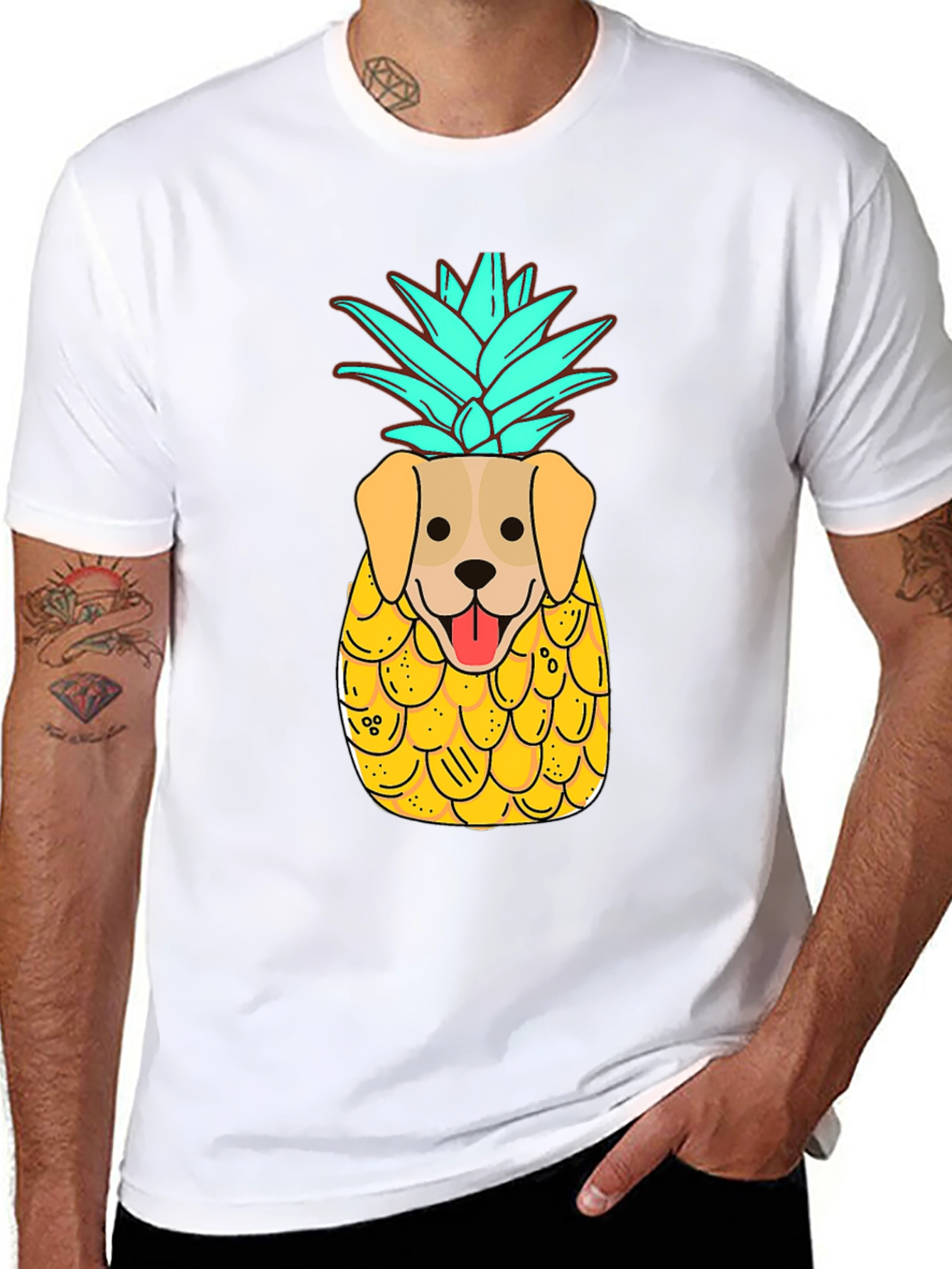 Black Dog-Pineapple Graphic Black T-Shirt view 8