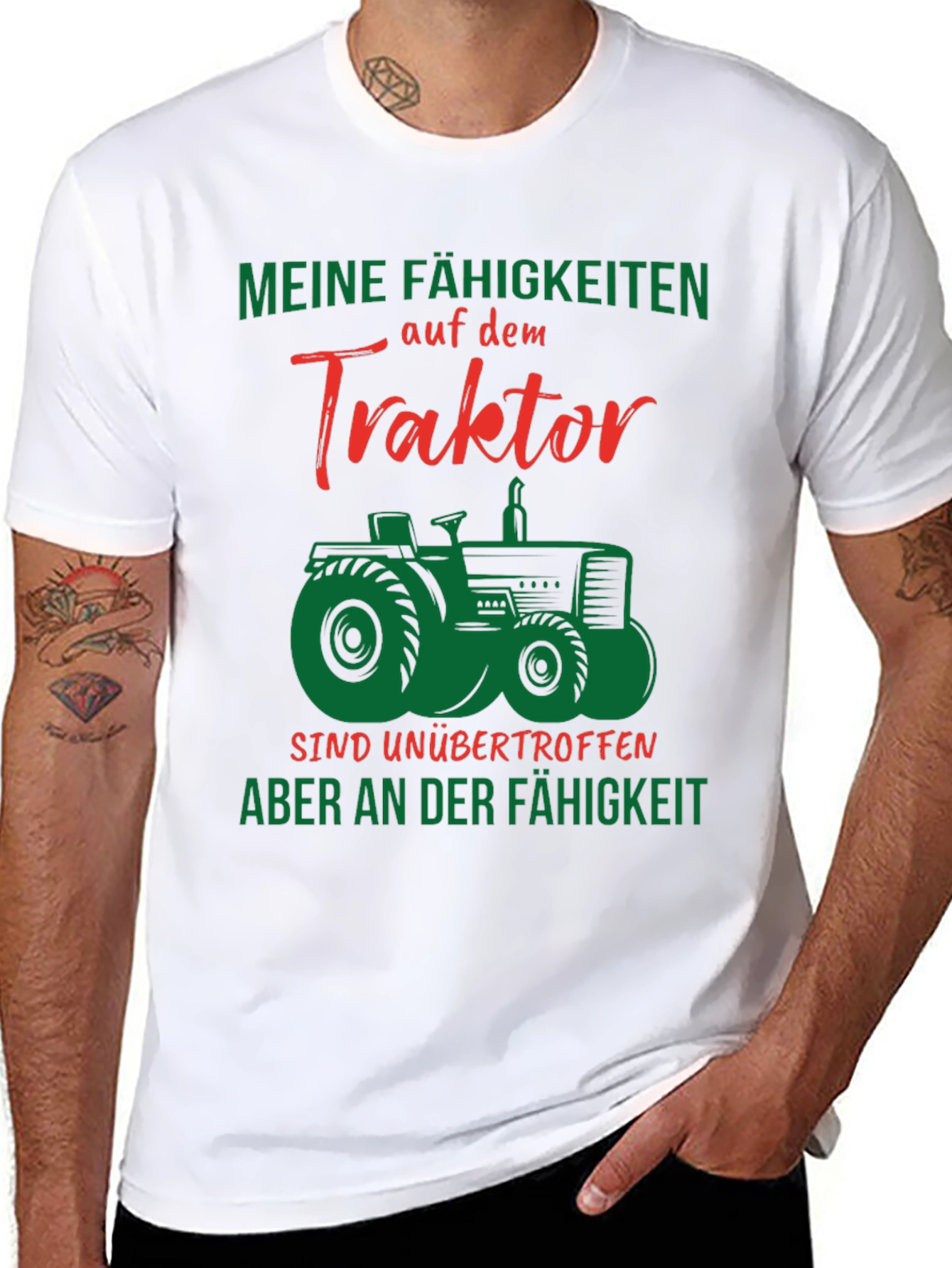 Black Tractor Skills Tee - Funny Farmer Gift view 8