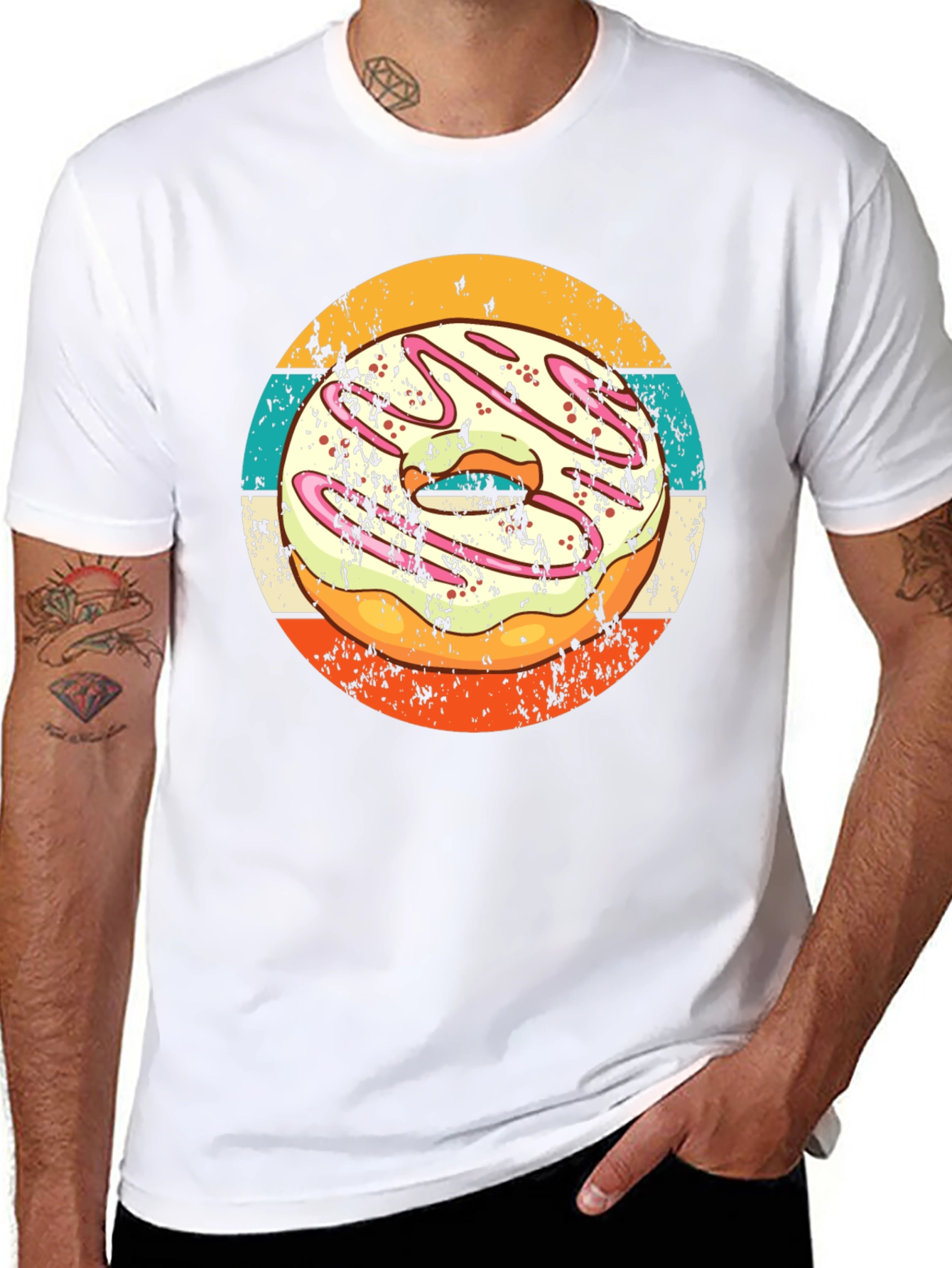 Black Retro Donut Graphic T-Shirt - Doughnut Lover Tee view 8