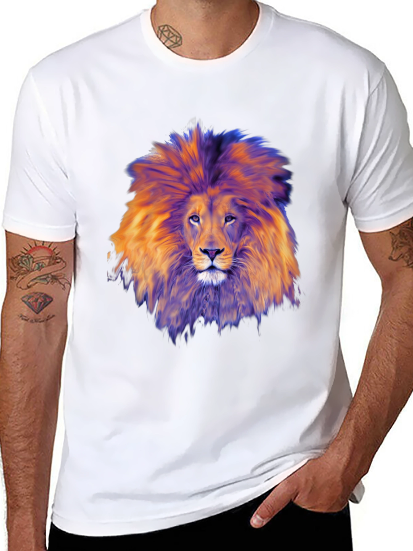 Black Lion Graphic Black T-Shirt view 8