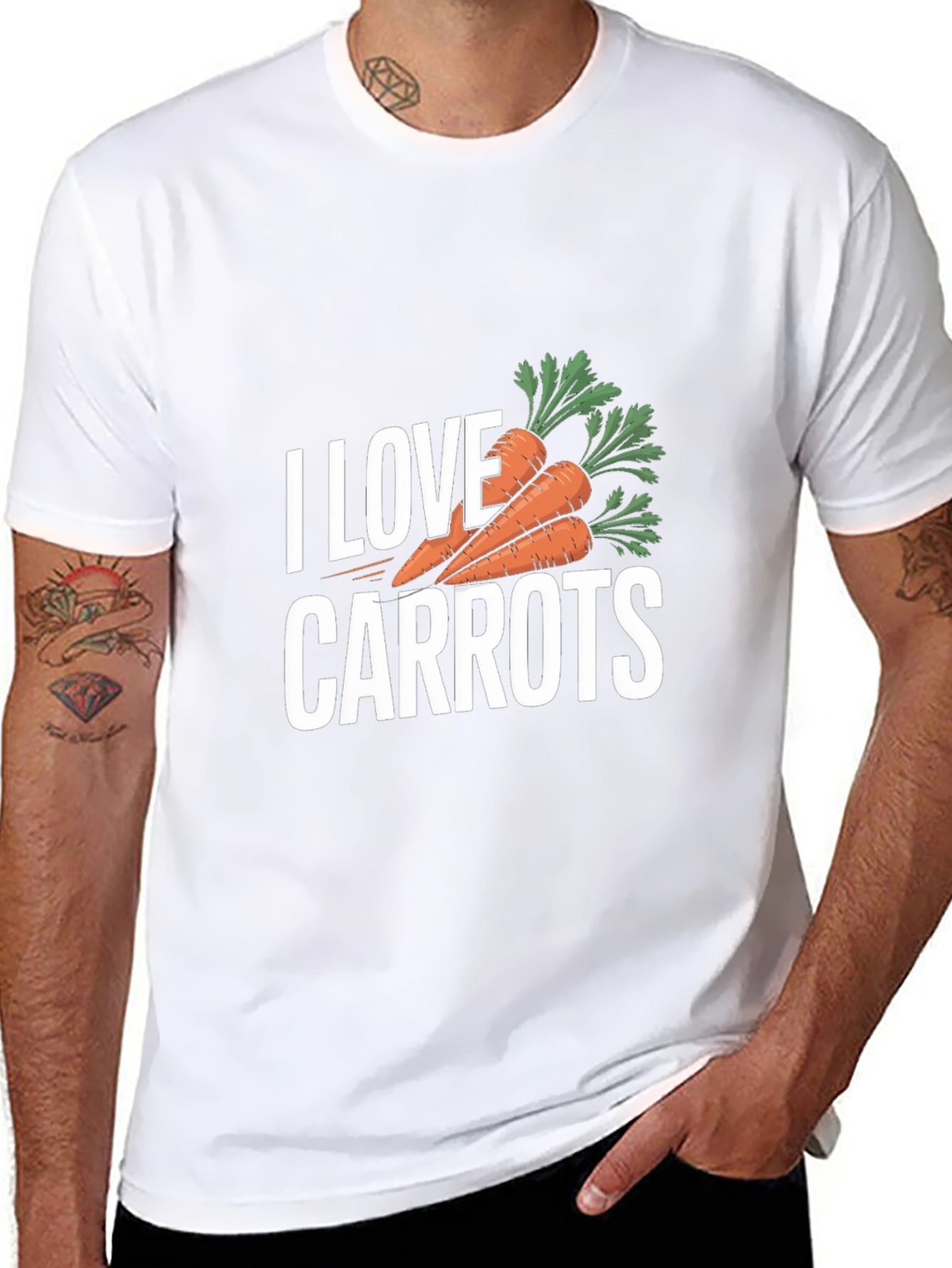 Black I Love Carrots T-Shirt - Black Carrot Lover Tee view 8