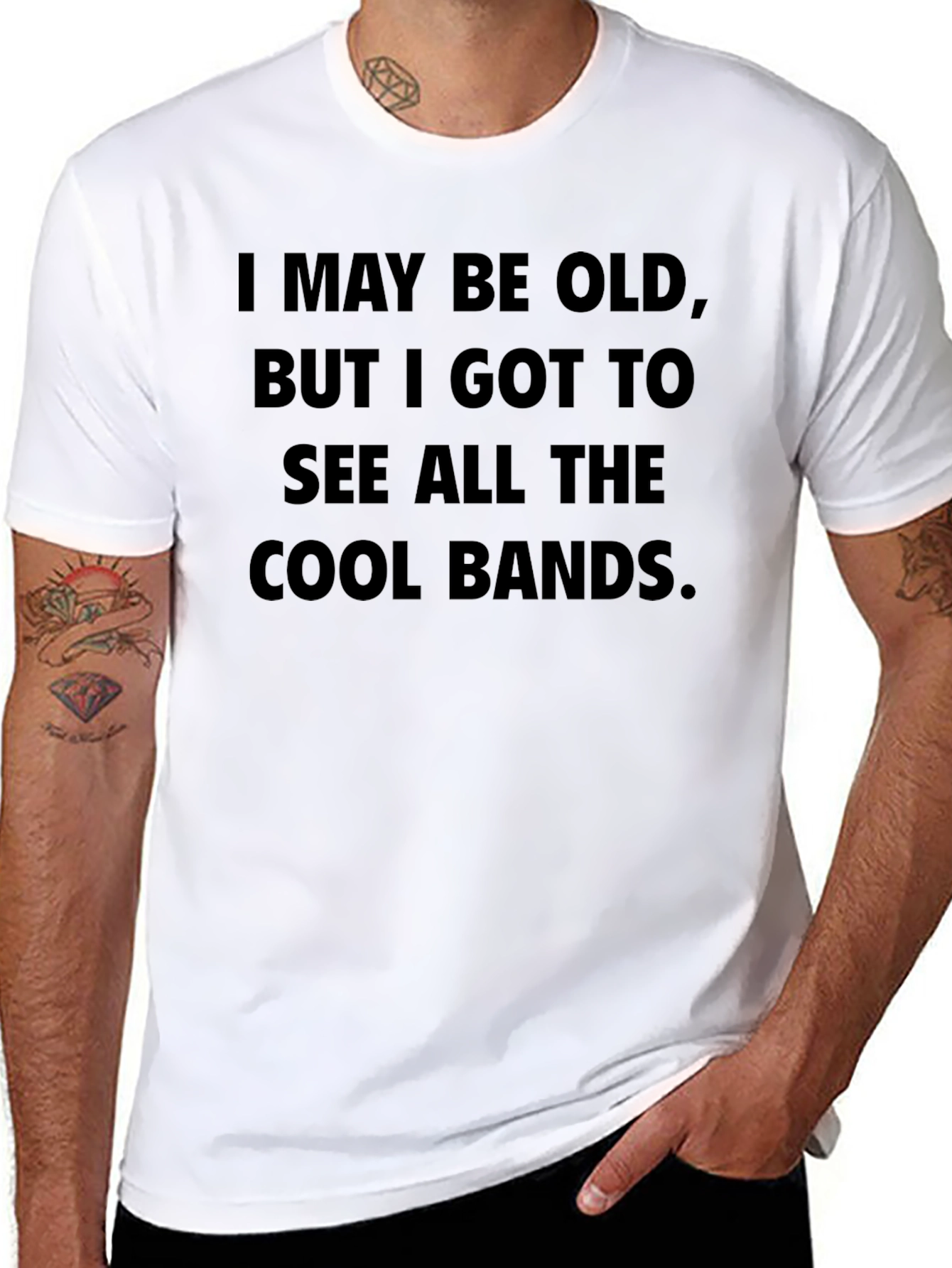 Black I May Be Old Cool Bands T-Shirt view 8