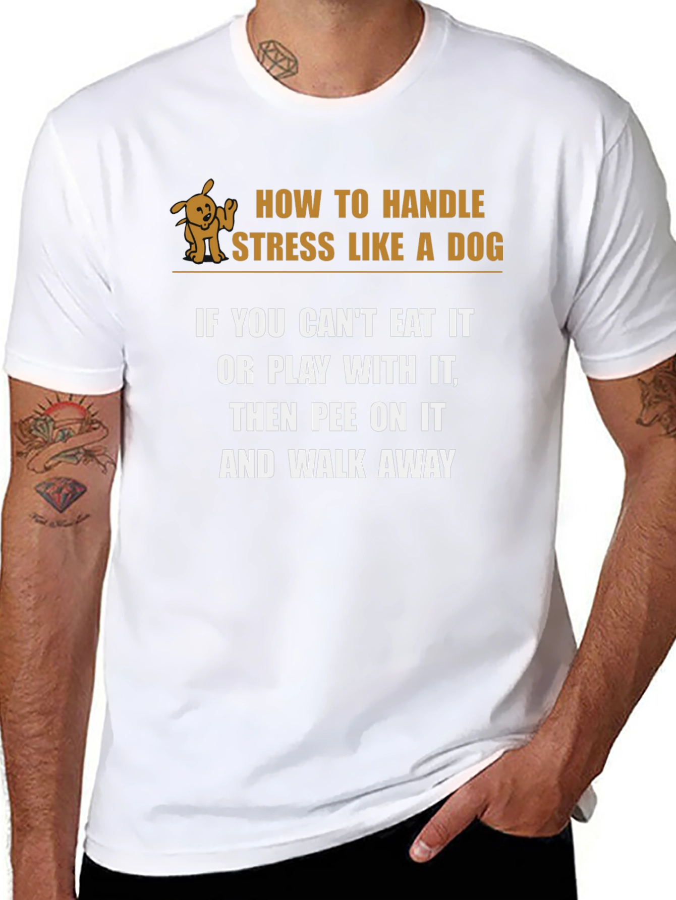 Handle Stress Like a Dog Funny Graphic T-Shirt - 8