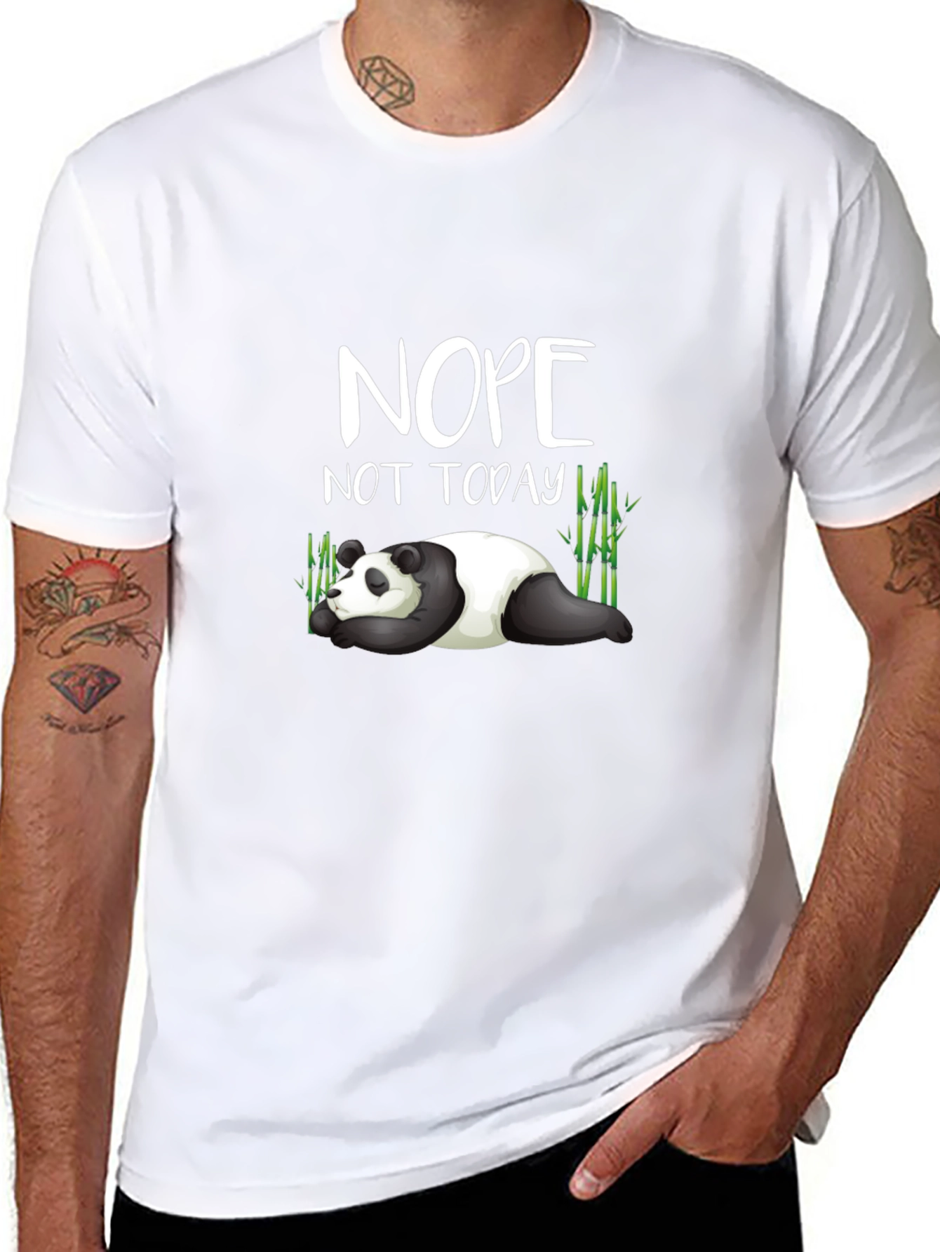 Black Nope Not Today Panda Graphic Tee view 8