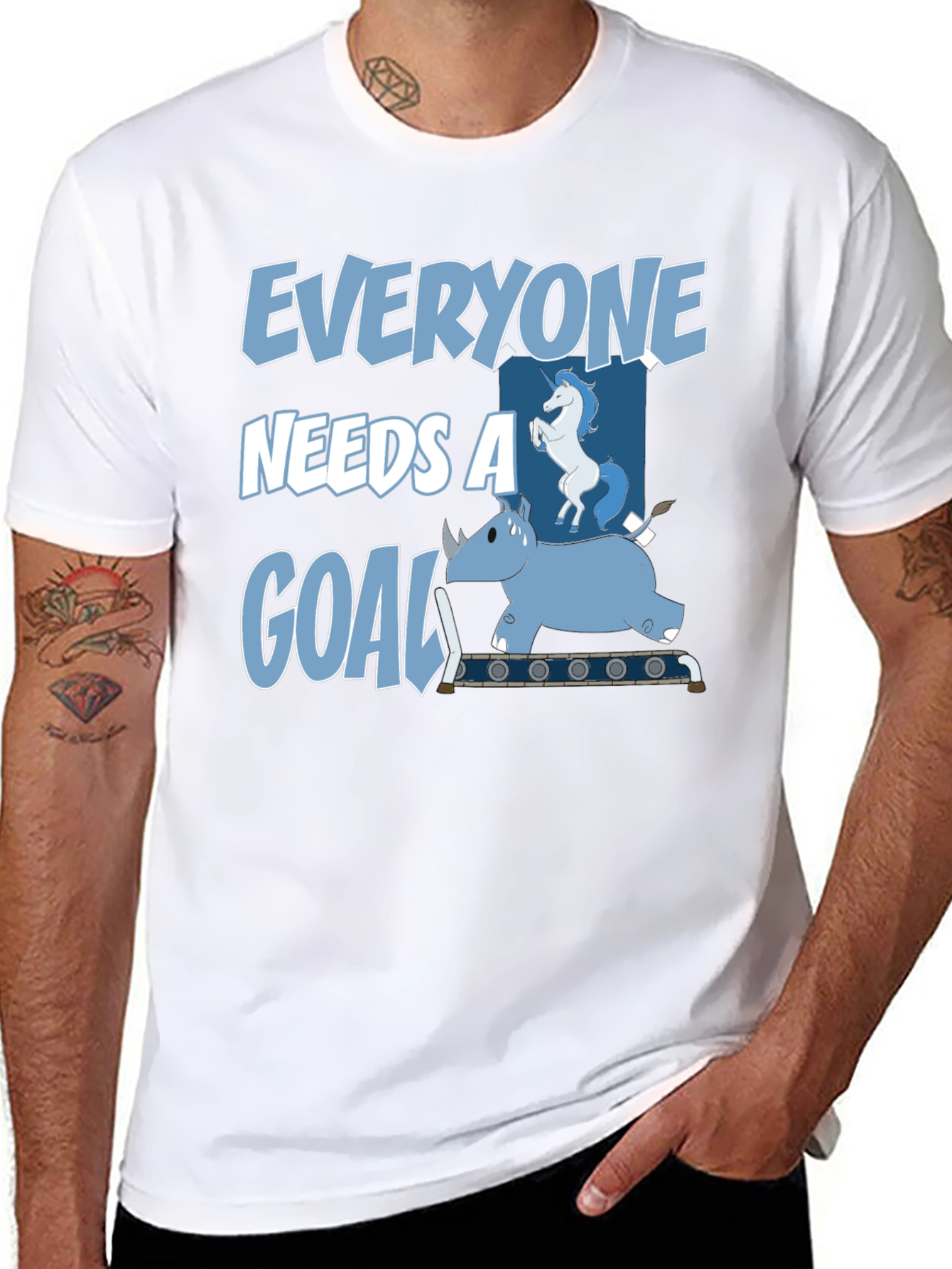 Black Everyone Needs a Goal T-Shirt Funny Graphic Tee view 8