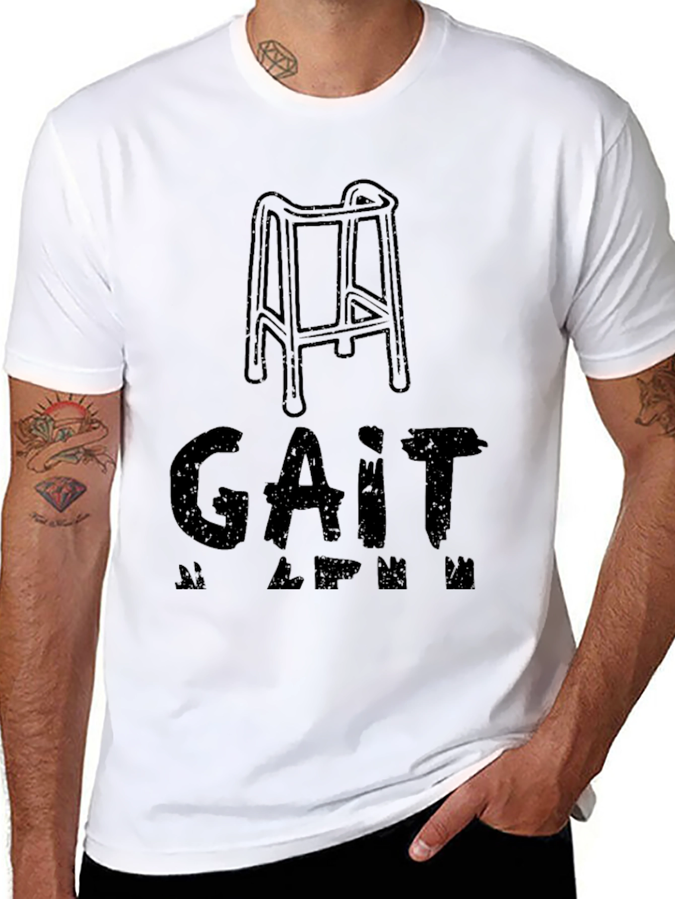 Black Gait Apparel - Walker Humor T-Shirt view 8